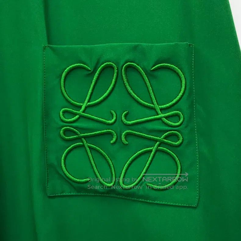 Loewe Loewe Green pocket logo embroidery mulberry silk collar lo Size XS / US 0-2 / IT 36-38 - 4 Thumbnail