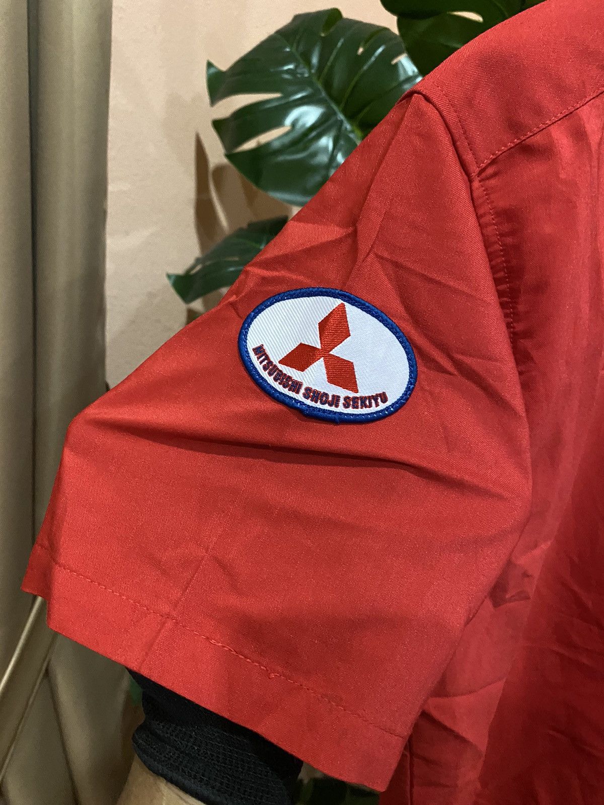 Japanese Brand × Vintage Vintage Mitsubishi Shoji Sekiyu Red and Blue Work Shirt Size US S / EU 44-46 / 1 - 5 Thumbnail