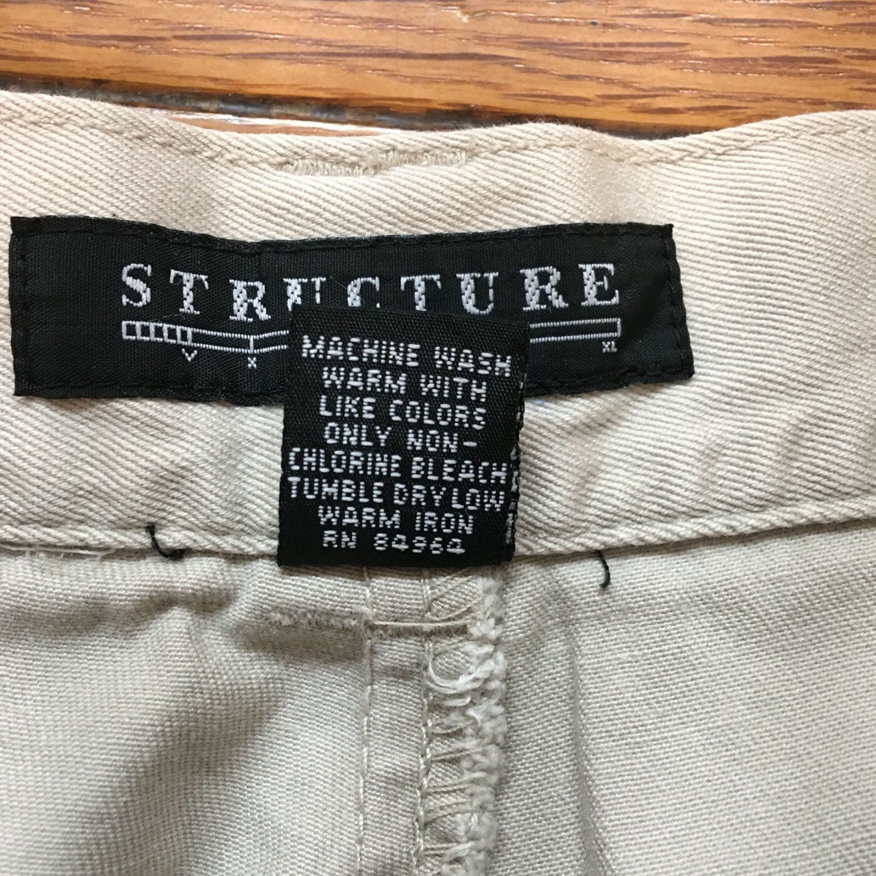 Vintage Structure Dress Pants Men Beige 38R Slim Flat Front Inseam 31 Casual 100% Cotton US Seller Size US 38 / EU 54 - 6 Thumbnail