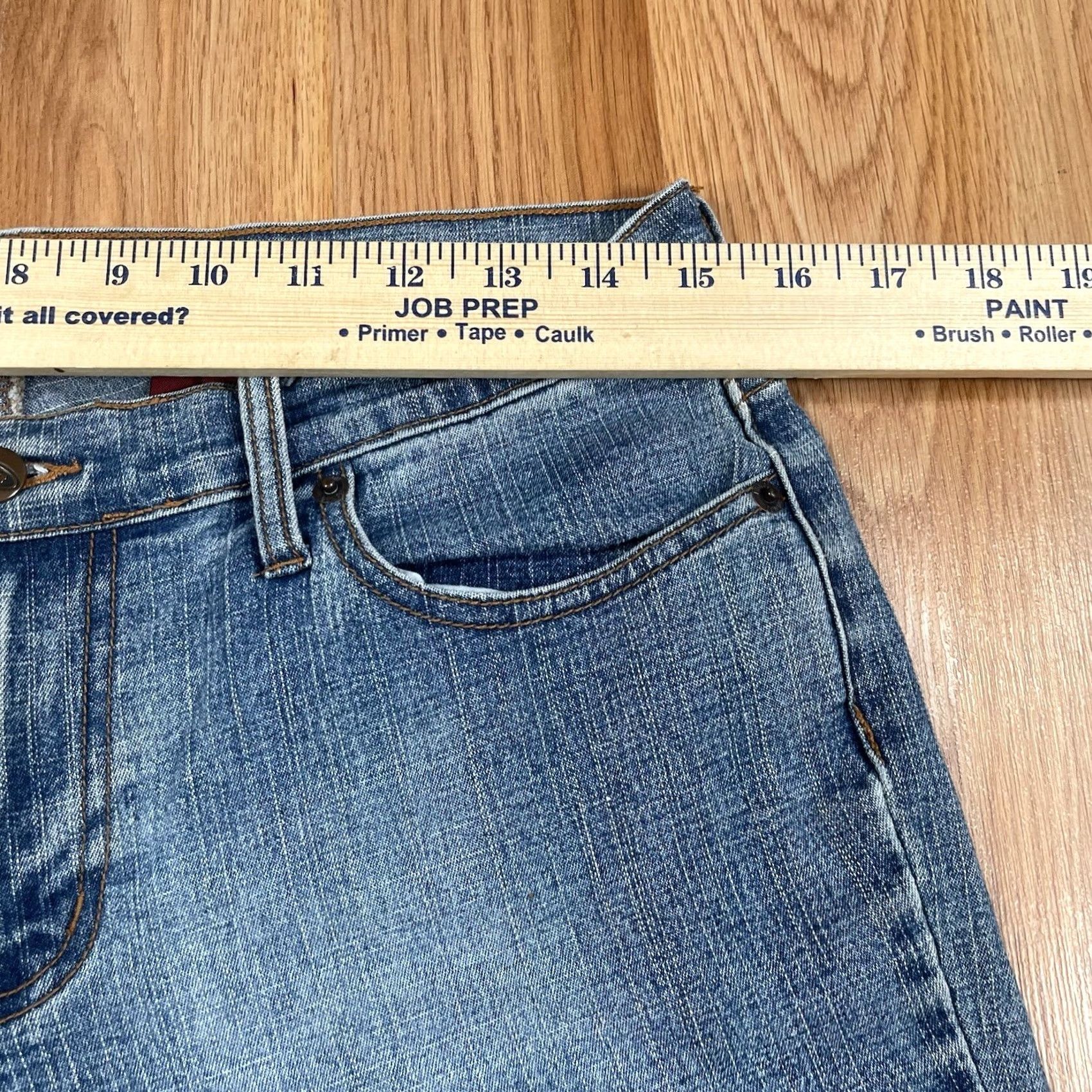 Vintage Bongo Jeans Womens 11 Straight Leg Mid Rise Stretch Zipper Blue Denim - Vintage Condition Good Size 32" / US 10 / IT 46 - 4 Thumbnail
