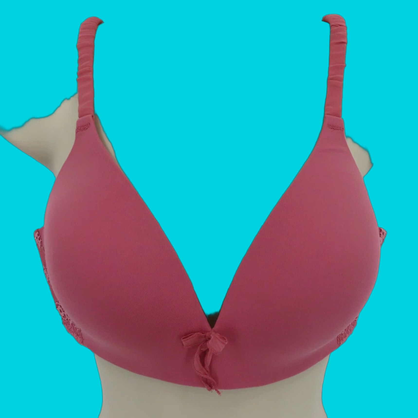 Victoria's Secret Victoria's Secret 34D Ipex Wireless Lined Padded Bra Lace Bow Accent Pink, T-Shirt, Bra, Women, 34D, NS, 34 Band, D Cup Size ONE SIZE - 1 Thumbnail