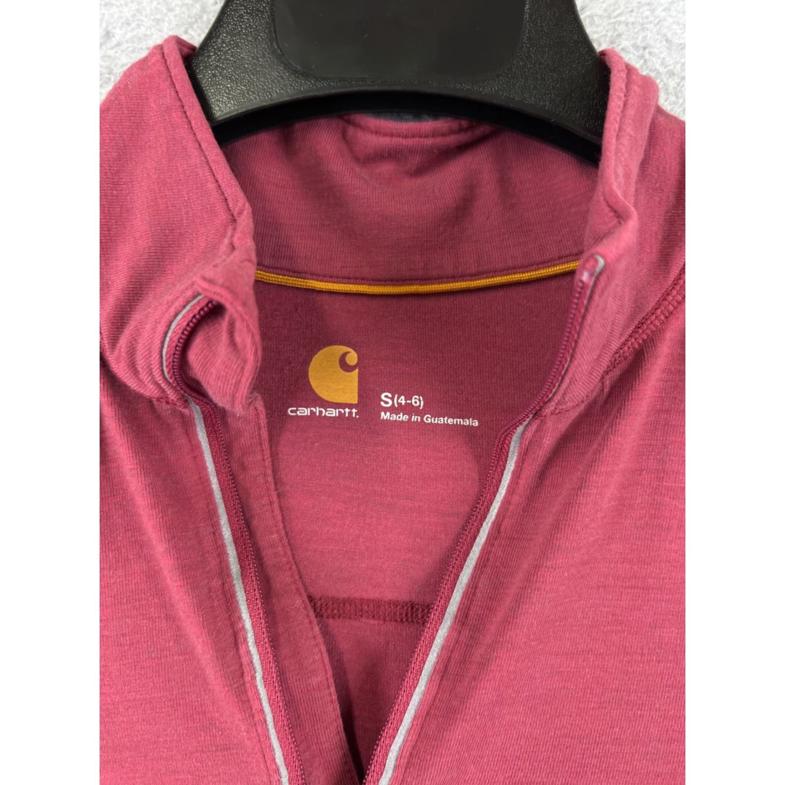 Carhartt VINTAGE Carhartt Shirt Womens Small Red 1/4 Zip Long Sleeve Polyester Blend Force READ Size S / US 4 / IT 40 - 6 Thumbnail