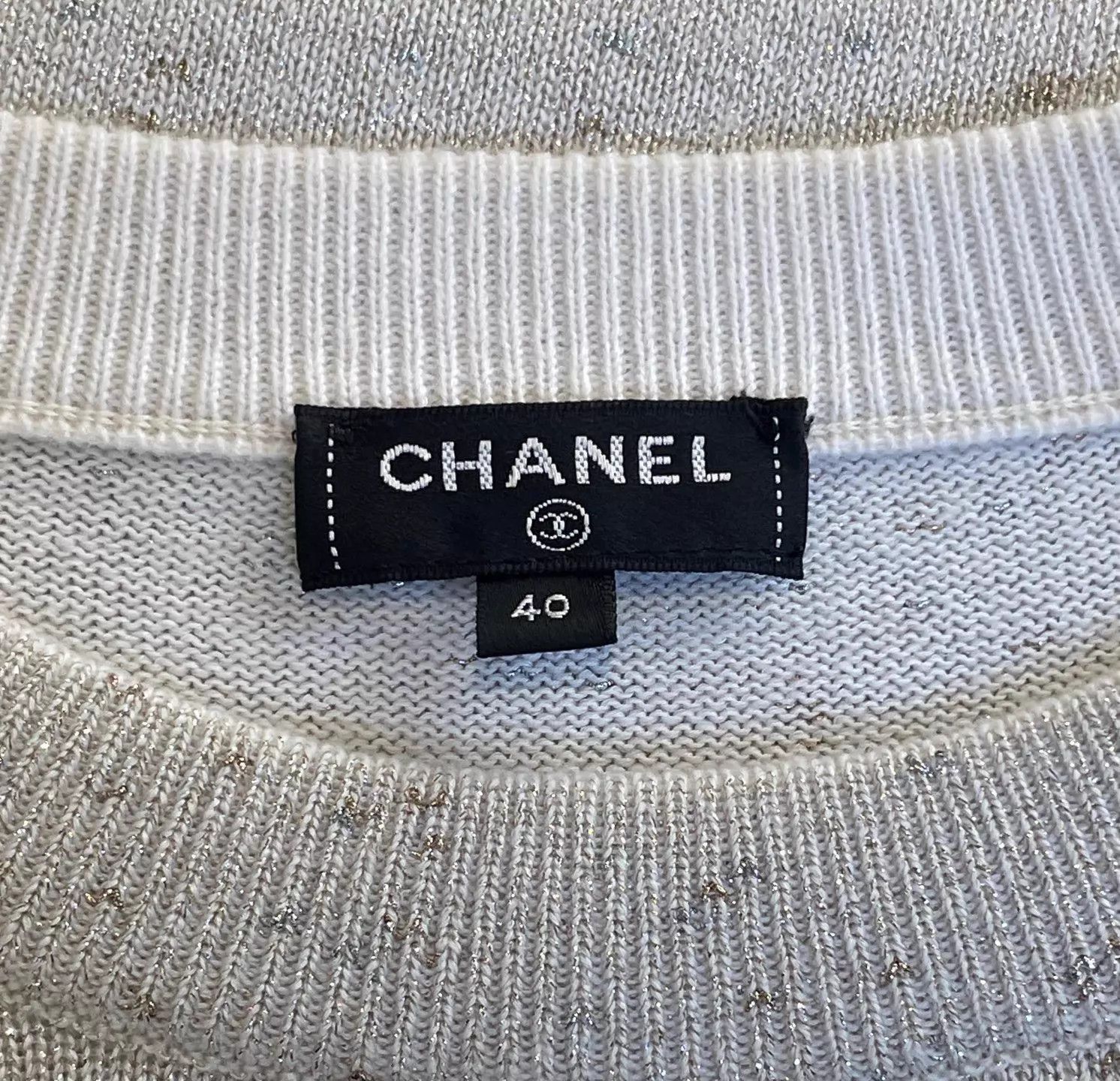 Chanel Chanel LS knit gold thread blend shimmer 40 Size S / US 4 / IT 40 - 5 Thumbnail