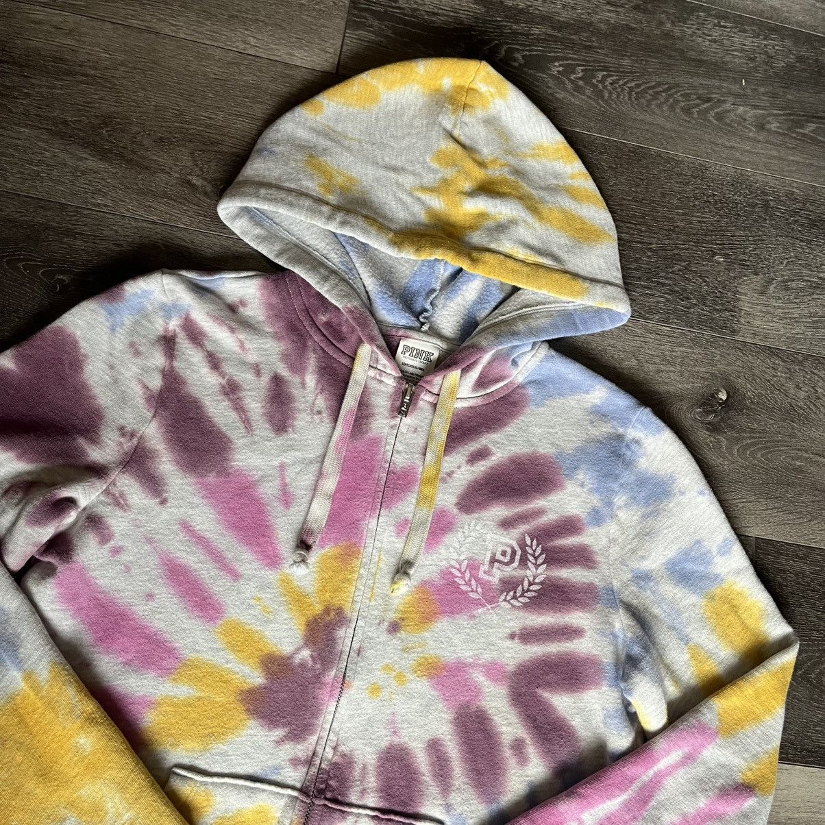 Pink Vintage 2000s Pink Victoria’s Secret Tie Dye Zip Up Hoodie Size S / US 4 / IT 40 - 5 Thumbnail