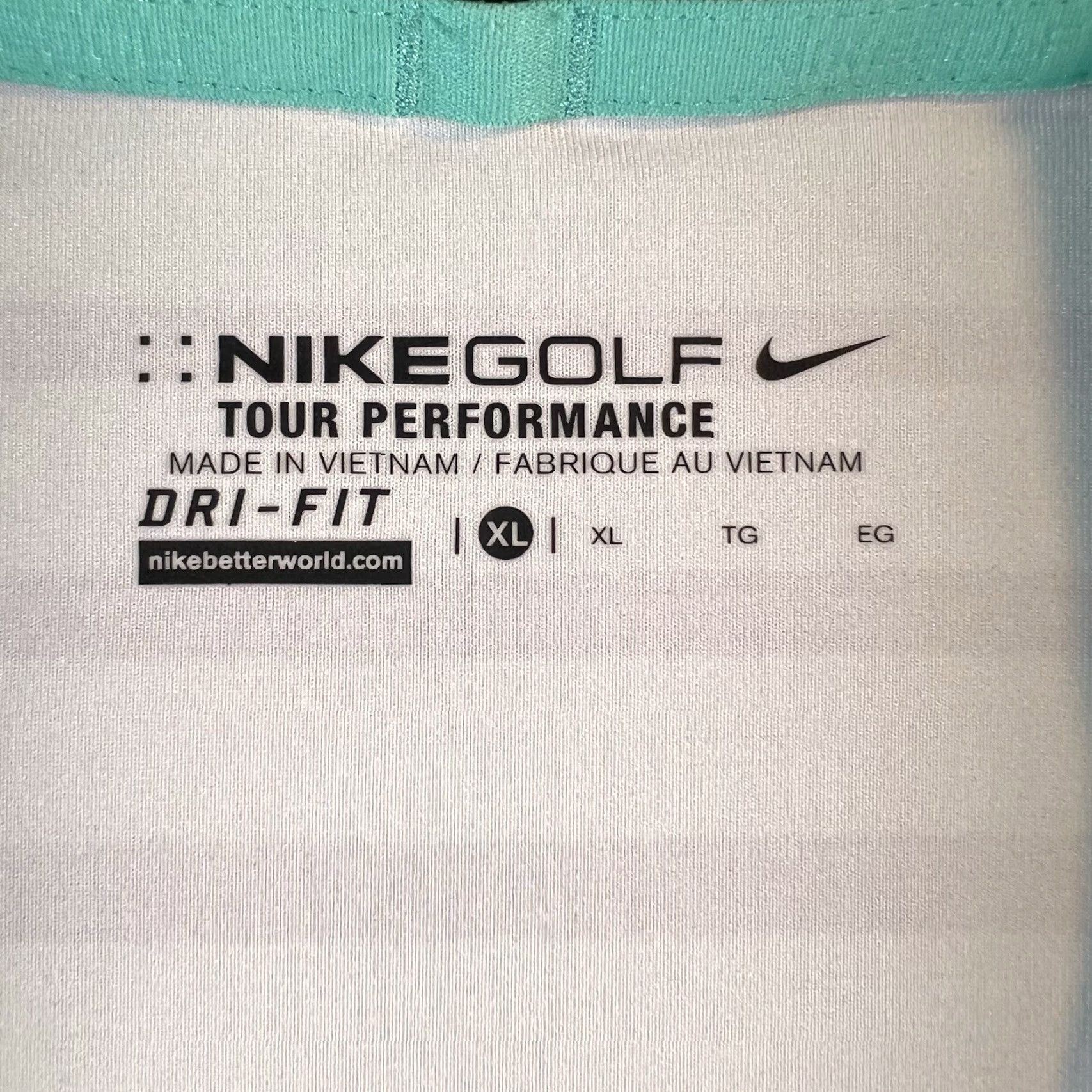 Nike Nike Golf Polo Shirt Men XL Gray Teal Dri-Fit Tour Performance Bald Head Island Club Size US XL / EU 56 / 4 - 3 Thumbnail