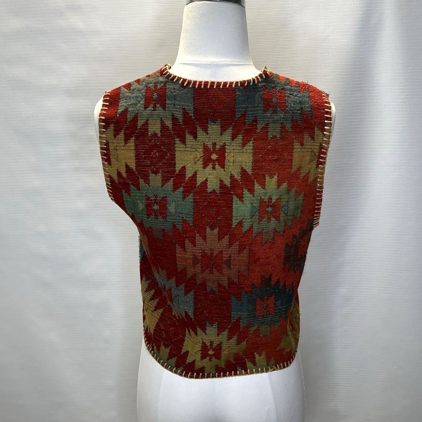 Honda Rhonda Stark Vest Women’s Small Southwestern Aztec Tribal Button Front Casual Western Cowgirl Size S / US 4 / IT 40 - 4 Thumbnail