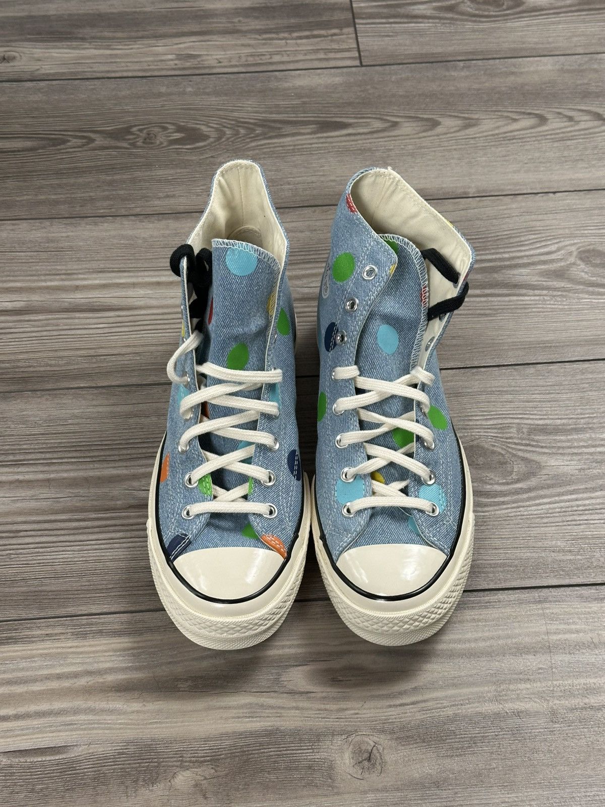 Converse × Golf le Fleur Golf Wang Converse Chuck 70 High Denim Polka Dot Size US 10.5 / EU 43-44 - 4 Thumbnail