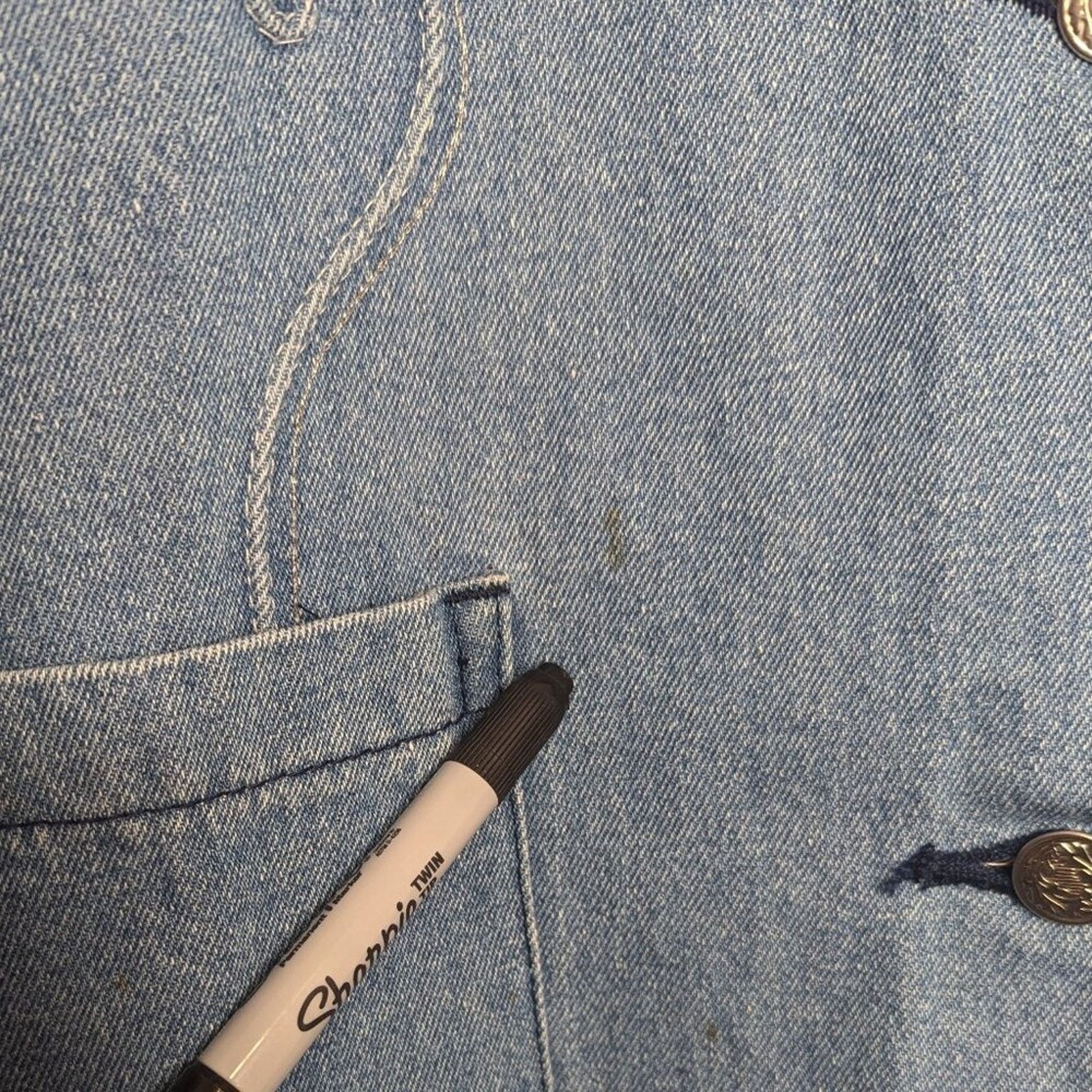 Vintage Vintage Blue Denim Long Sleeve Rhinestone Studded Blazer M Size M / US 6-8 / IT 42-44 - 7 Thumbnail