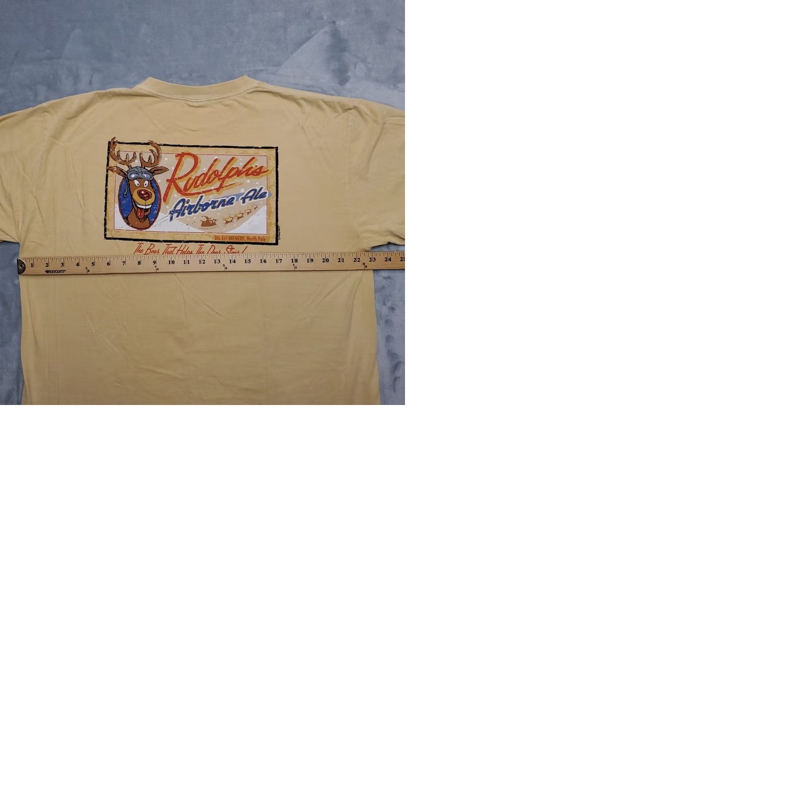 Vintage VINTAGE Crazy Shirts Mens L Beer Dyed Rudolph Airborne Ale Big Elf Brewery Christmas Shirt Size US L / EU 52-54 / 3 - 9 Thumbnail