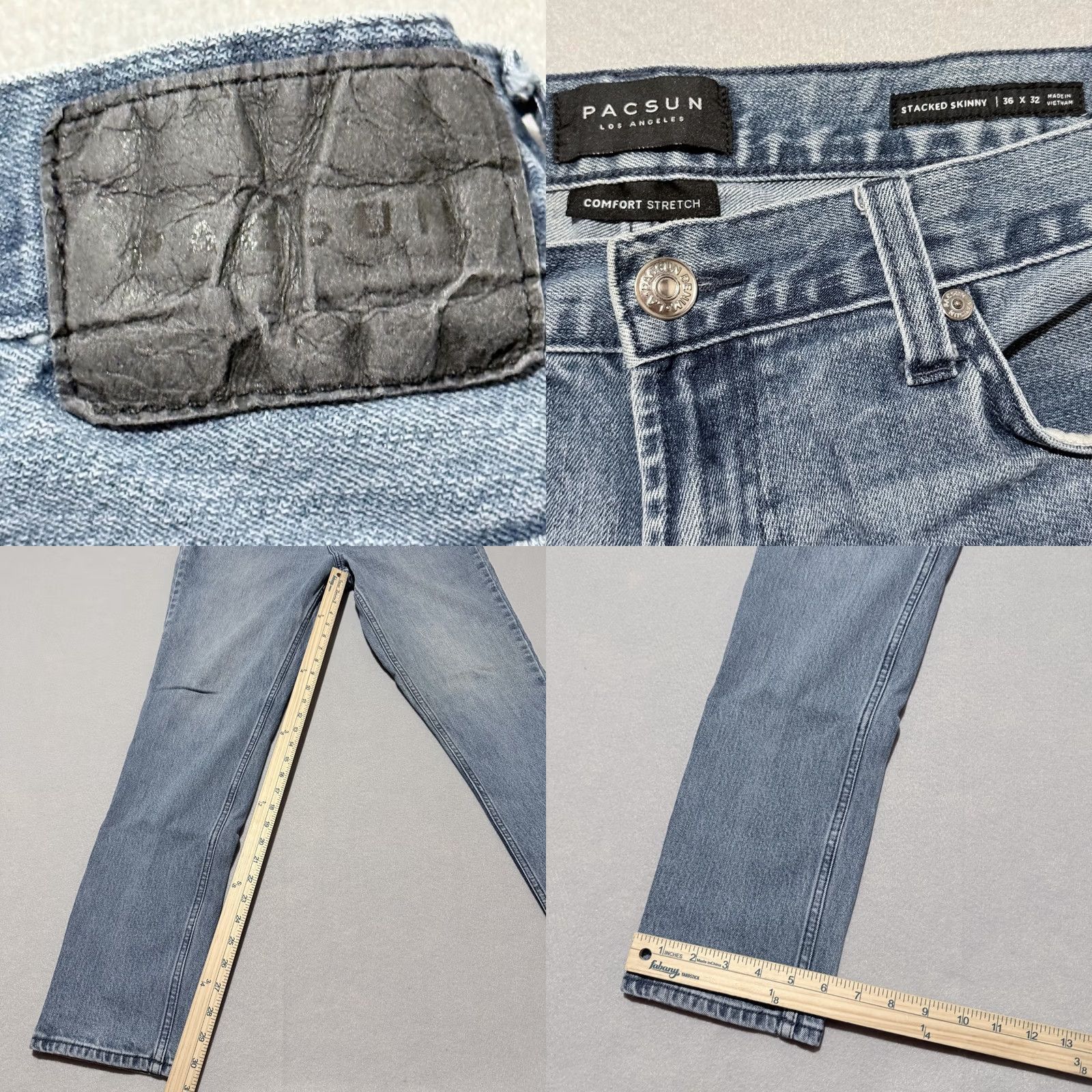 Pacsun Pacsun Jeans Men's Blue Denim Stretch Classic Skinny Zip Fly 36X32 Vintage 90s City Grunge Bohemian Mens Size US 36 / EU 52 - 8 Thumbnail