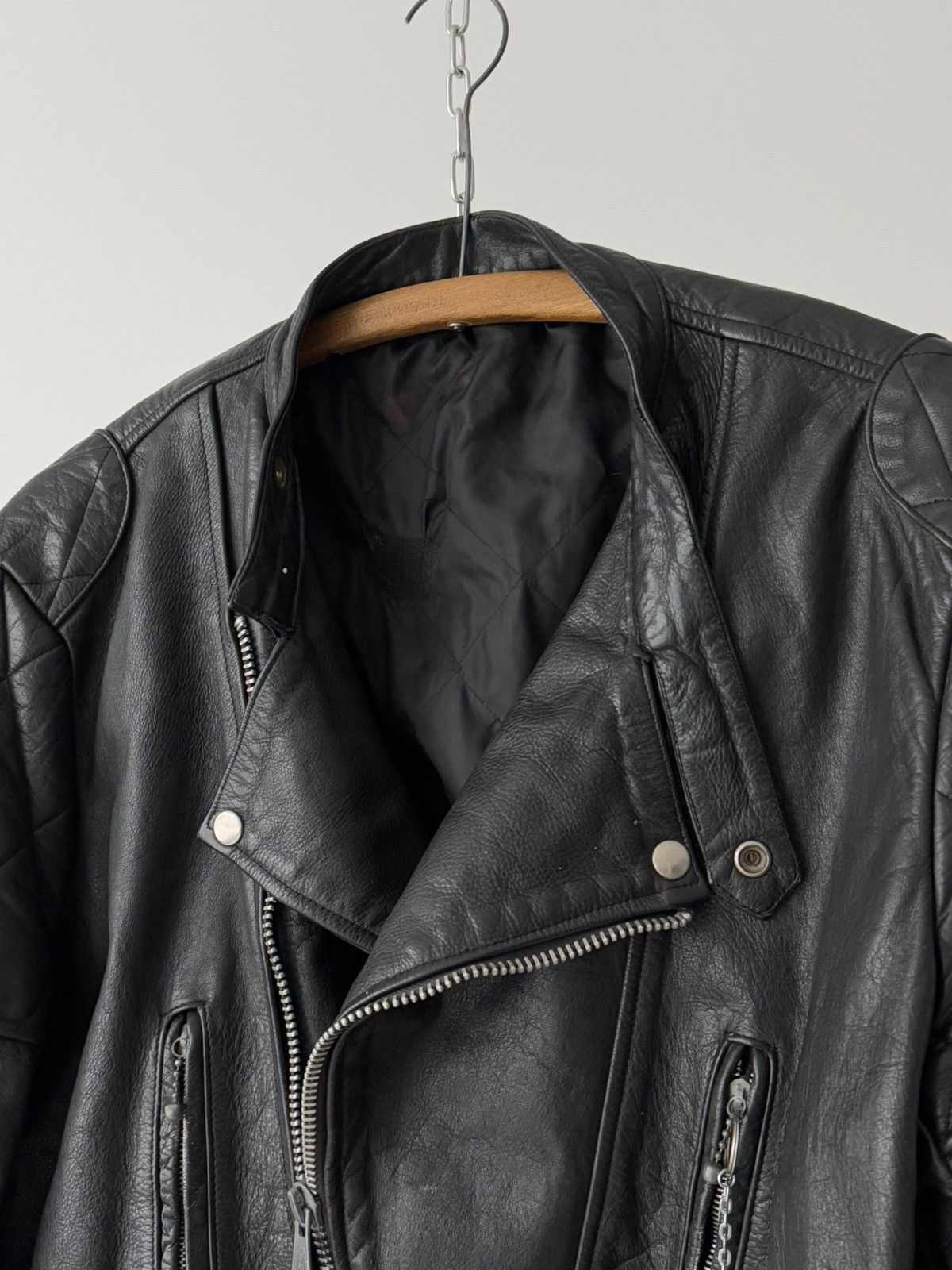 Vintage 1960s Vintage British ‘Clix’ Zipper Biker Leather Jacket Size US L / EU 52-54 / 3 - 6 Thumbnail
