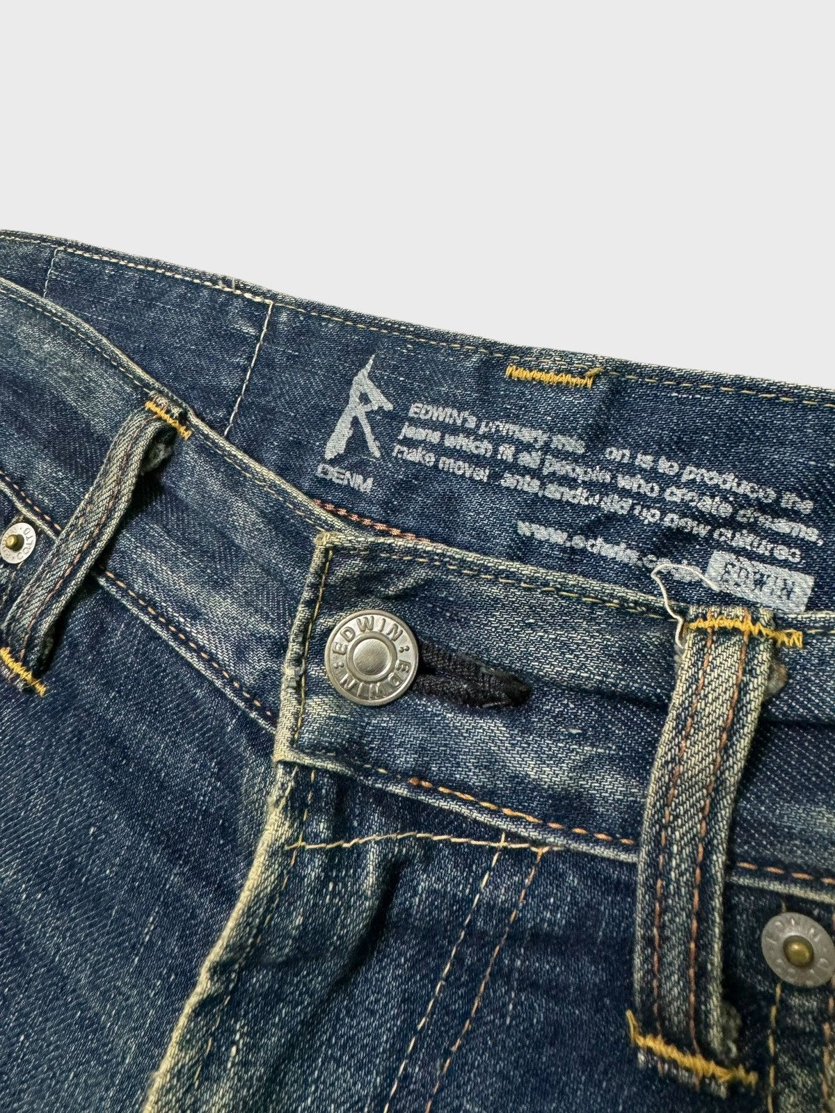 Edwin Vintage Distressed Edwin Muddy Dirty Blue Wash Jeans Size US 31 - 9 Thumbnail