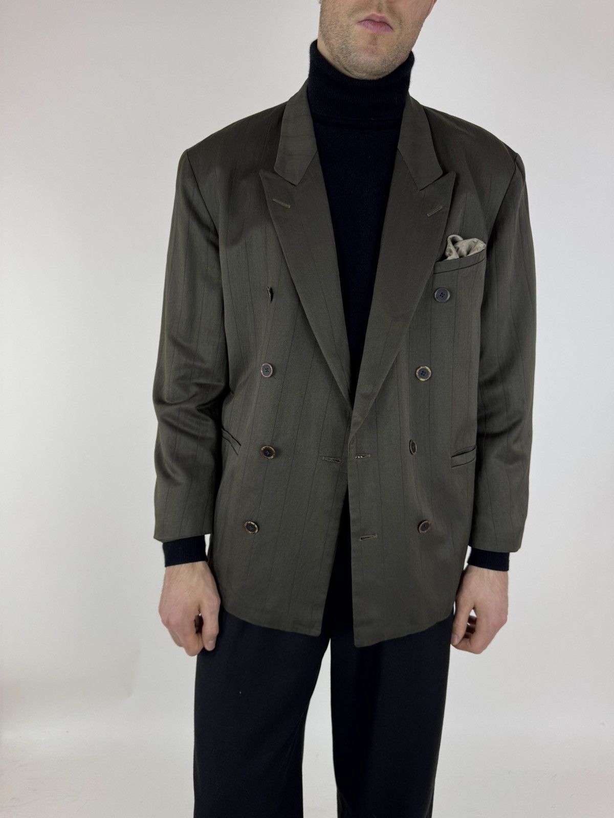 Vintage CESARE Bosseli sport blazer jacket Vintage double-breasted Size US 33 - 3 Thumbnail