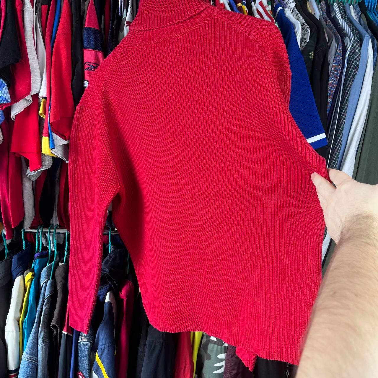 Polo Ralph Lauren 90s Polo Jeans Co Ralph Lauren Red Knit Turtleneck Sweater Size US XL / EU 56 / 4 - 8 Thumbnail