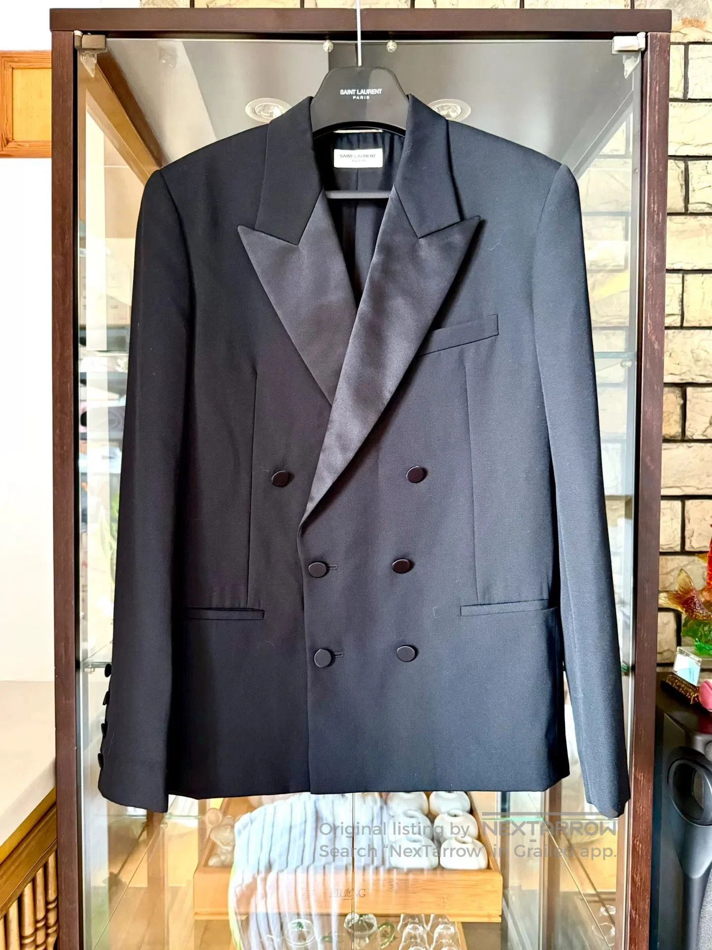 Saint Laurent Paris saint laurent black satin double-breasted blazer. Size US S / EU 44-46 / 1 - 1 Thumbnail