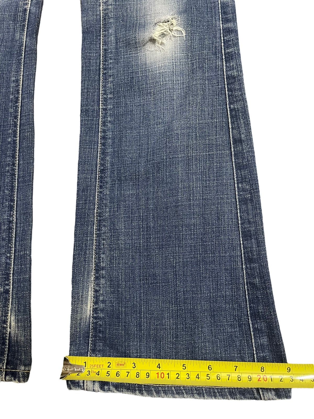 Ksubi Vintage Japanese Brand Blue Wash Distressed Bootcut Jeans Size 27" / US 4 / IT 40 - 16 Thumbnail