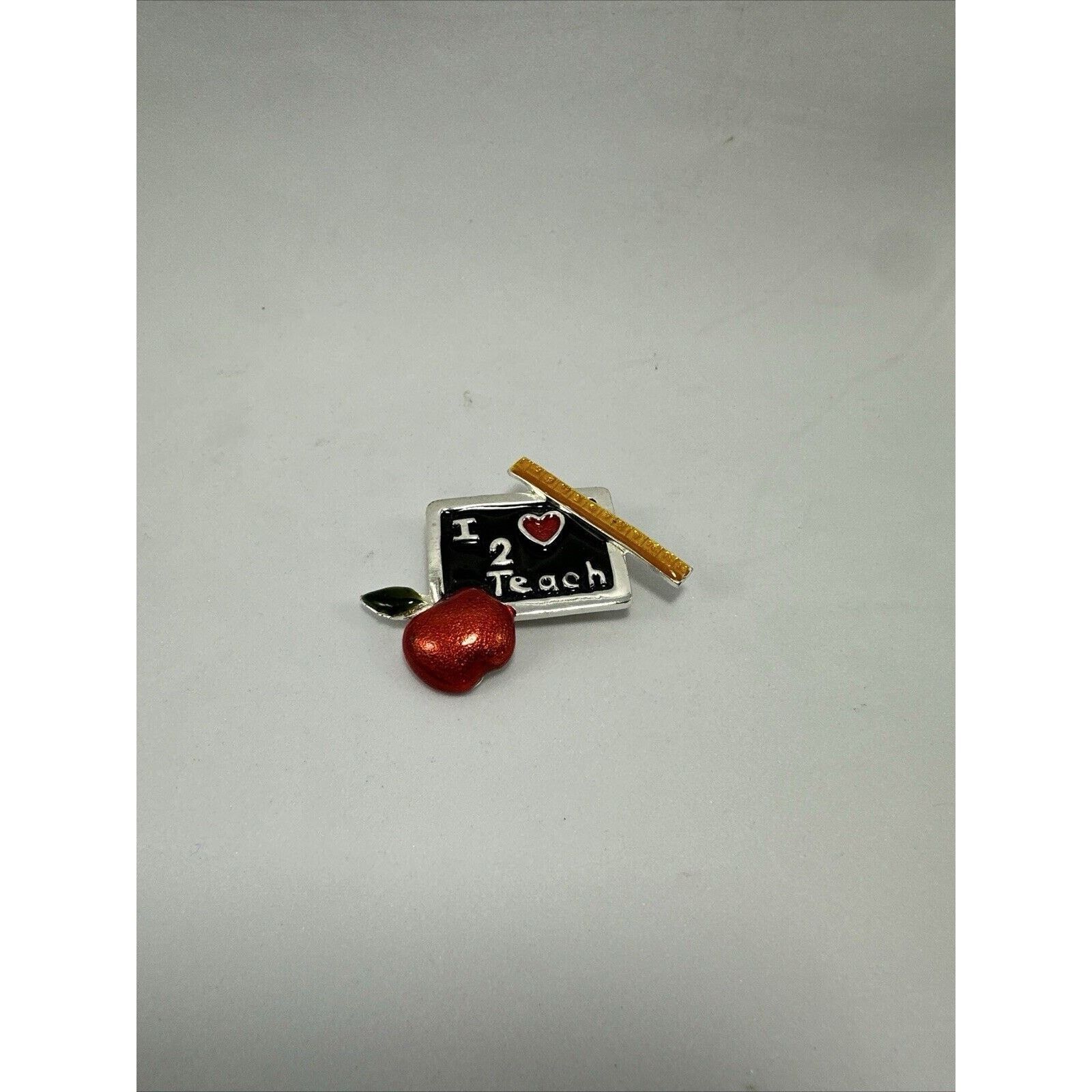 Other I Love 2 Teach Apple Teacher Brooch Pin Button Appreciation Size ONE SIZE - 8 Thumbnail