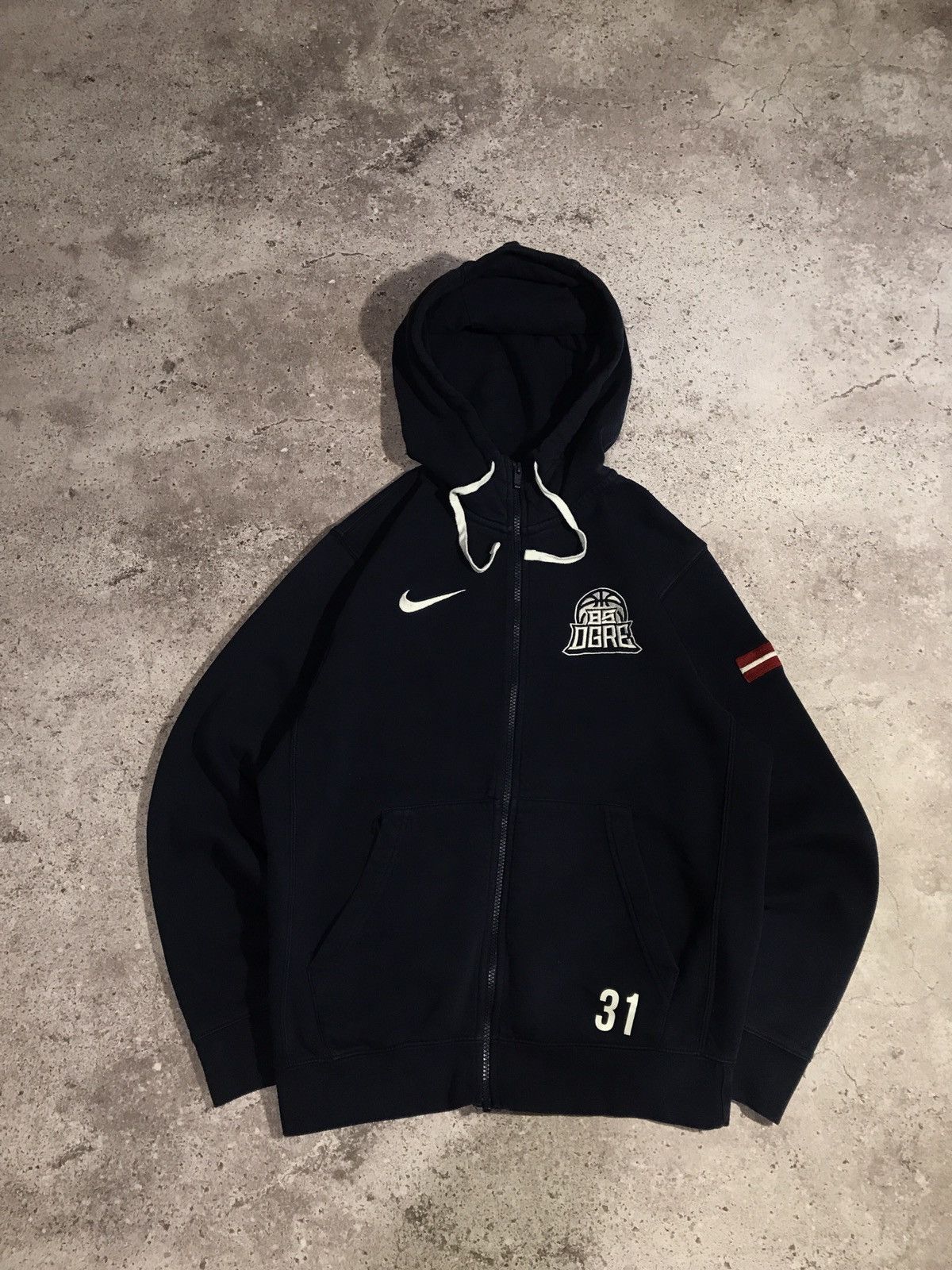 Nike × Vintage Zip Hoodie Y2K Nike Embroiled Swoosh Blue S Size US S / EU 44-46 / 1 - 1 Thumbnail