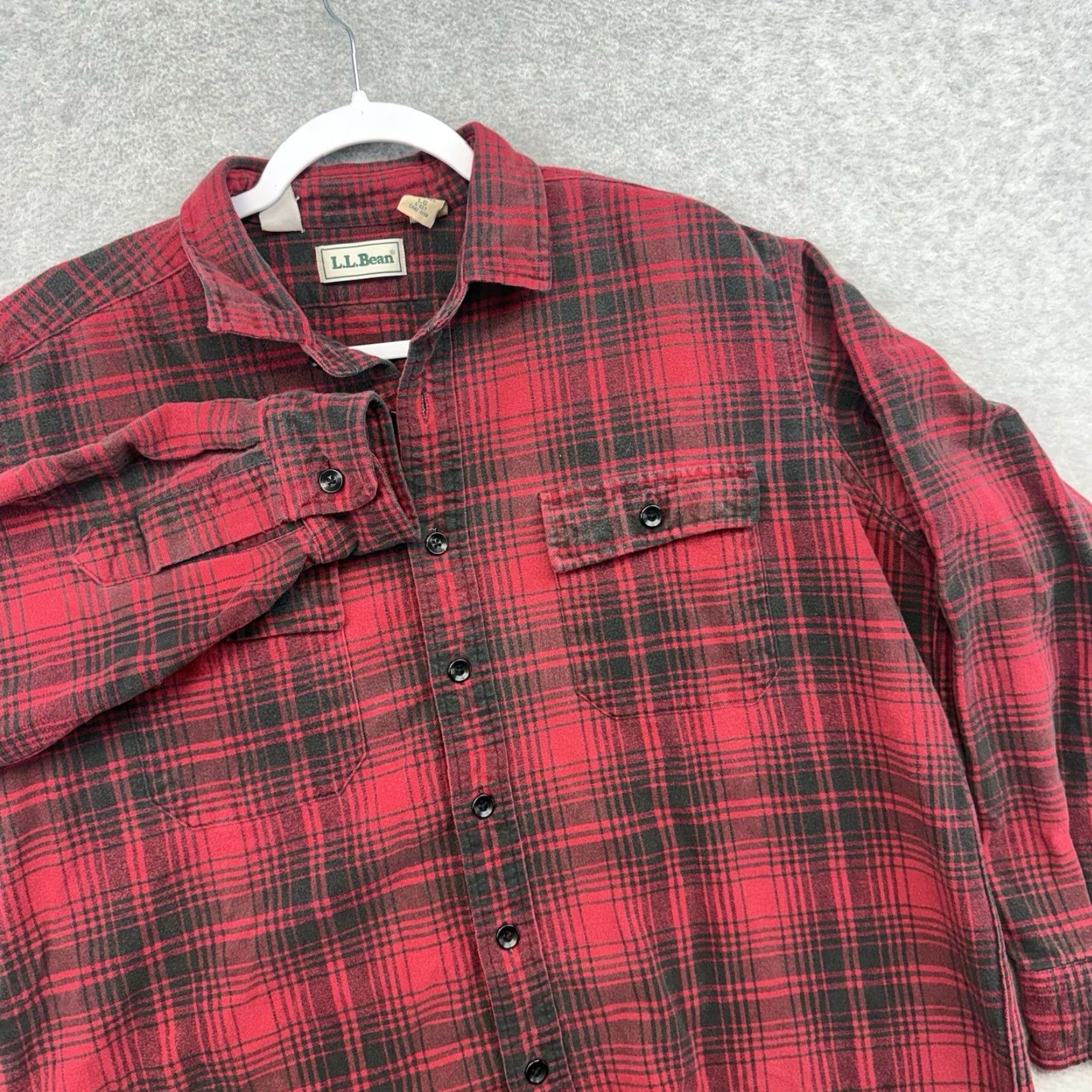 Vintage VINTAGE L.L. Bean Red Tartan Plaid Flannel Button Shirt Men L Red Cotton Shirt Size US L / EU 52-54 / 3 - 3 Thumbnail