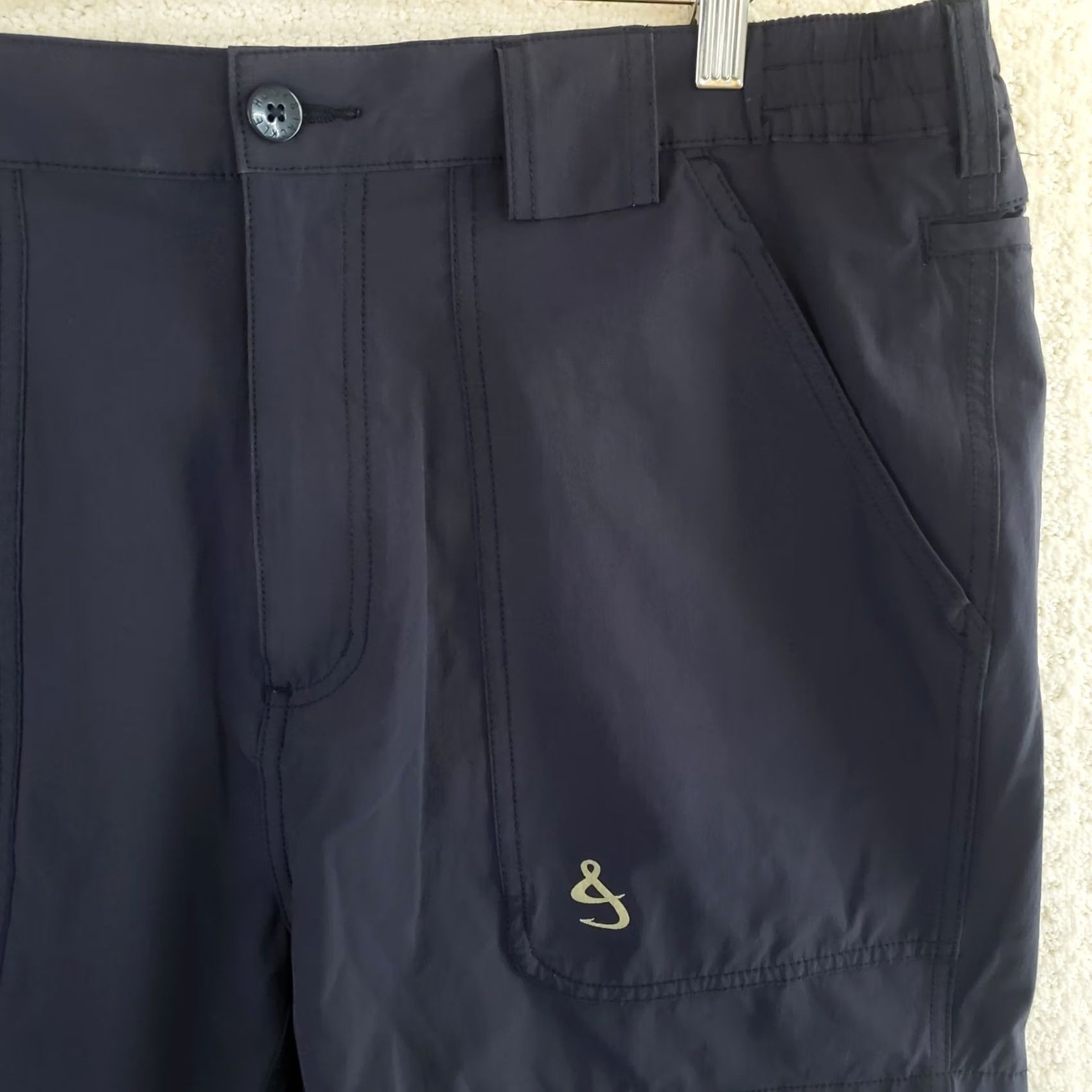 Vintage Hook & Tackle Fishing Shorts Mens 38x6 Blue Quick Dry Nylon Cargo Pockets Camping Outdoor Casual 90s? Size US 38 / EU 54 - 4 Thumbnail