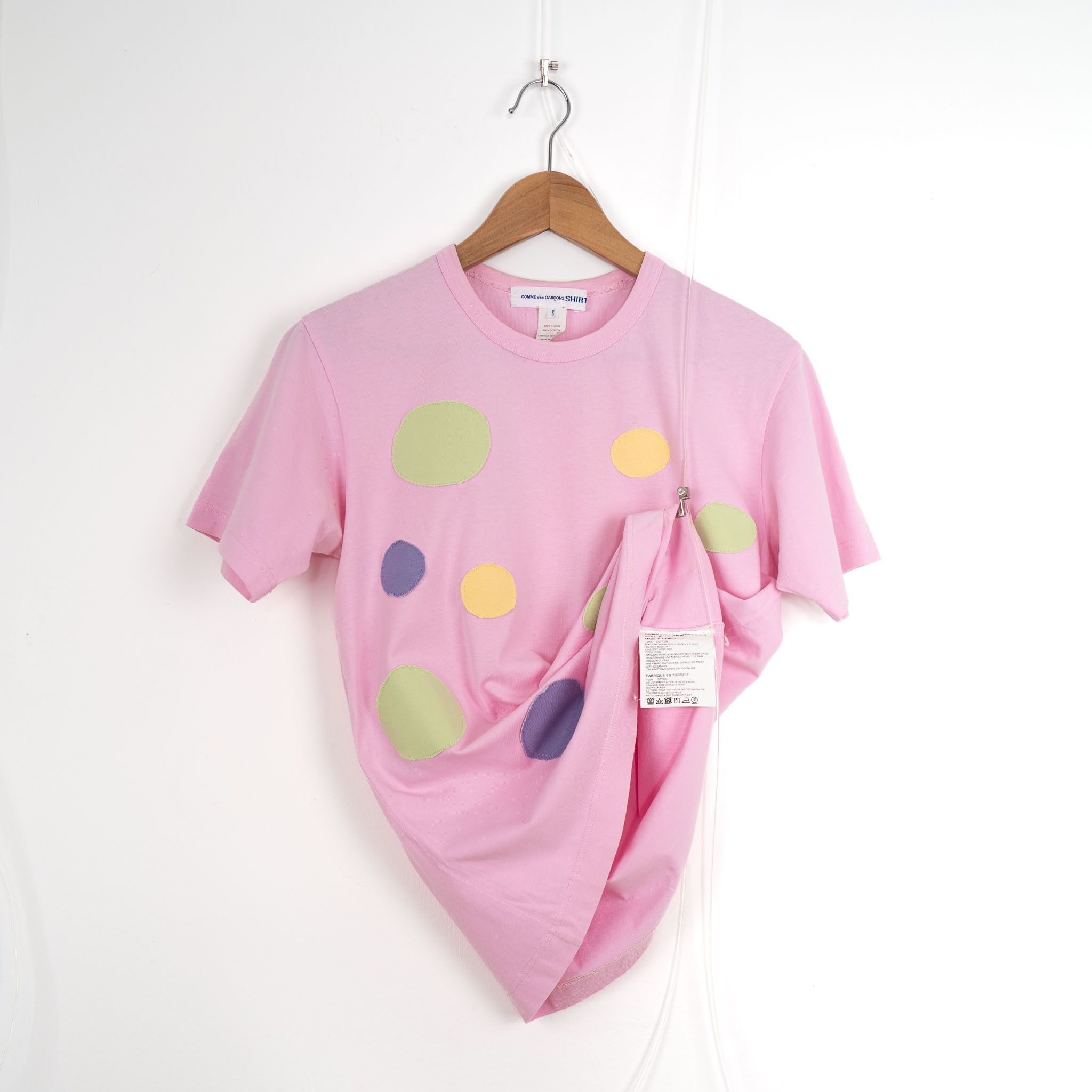Comme des Garcons SHIRT Pink Dotted Patchwork T-Shirt Size S / US 4 / IT 40 - 3 Thumbnail