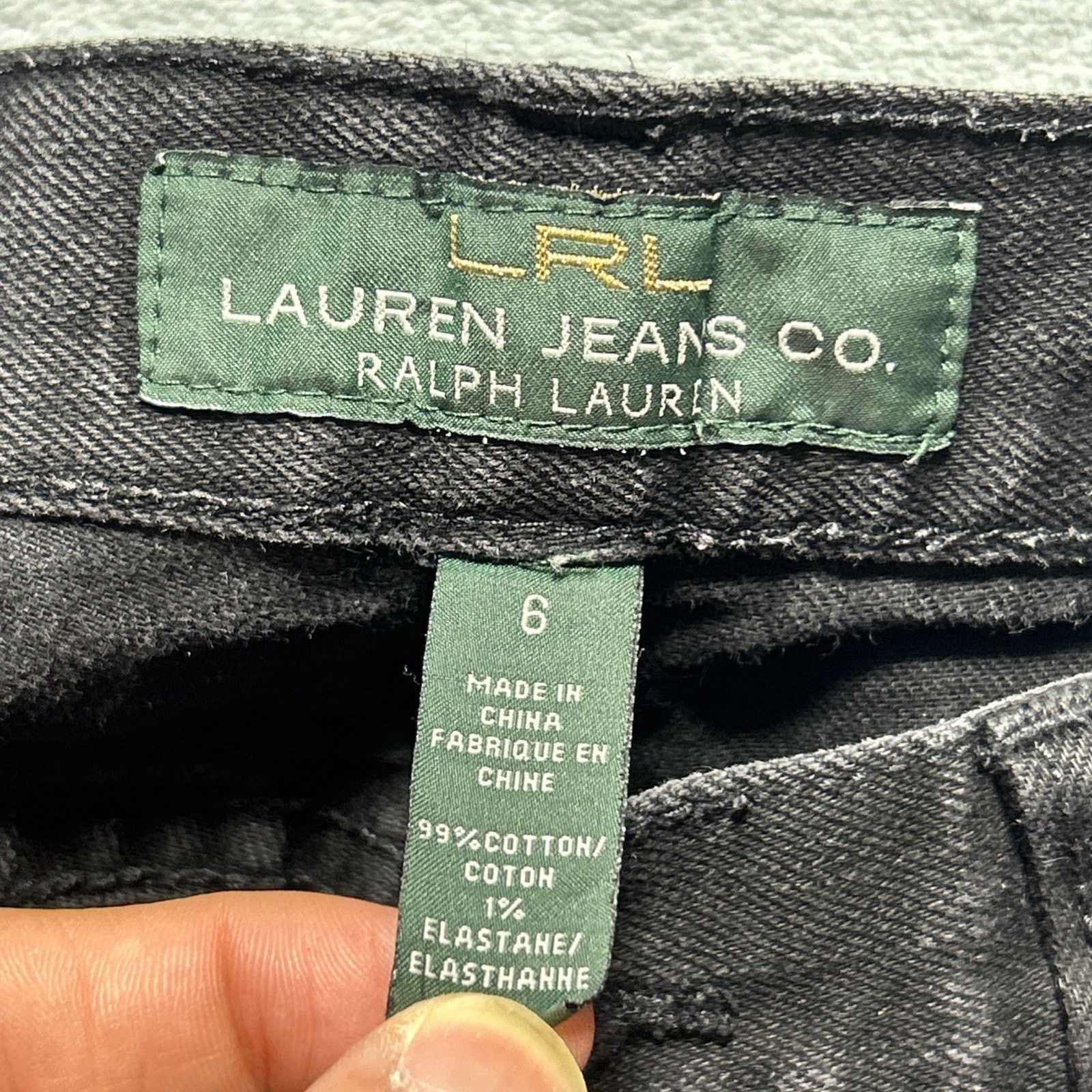 Lauren Ralph Lauren Polo Ralph Dojo Baggy Jeans Women 6 31x32 Wide Flare Black Size 28" / US 6 / IT 42 - 3 Thumbnail