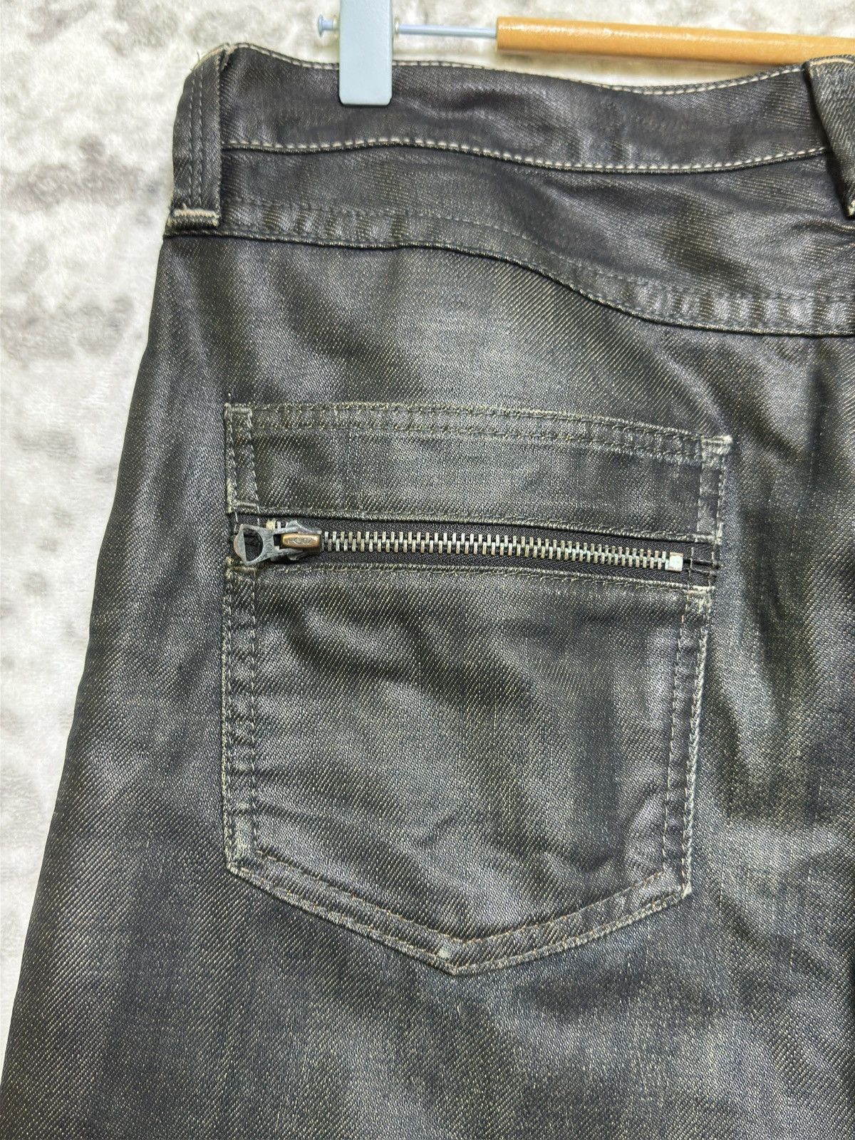 Vintage Back Number Vintage Waxed Washed Claw Marks Denim Japan Size US 34 / EU 50 - 12 Thumbnail