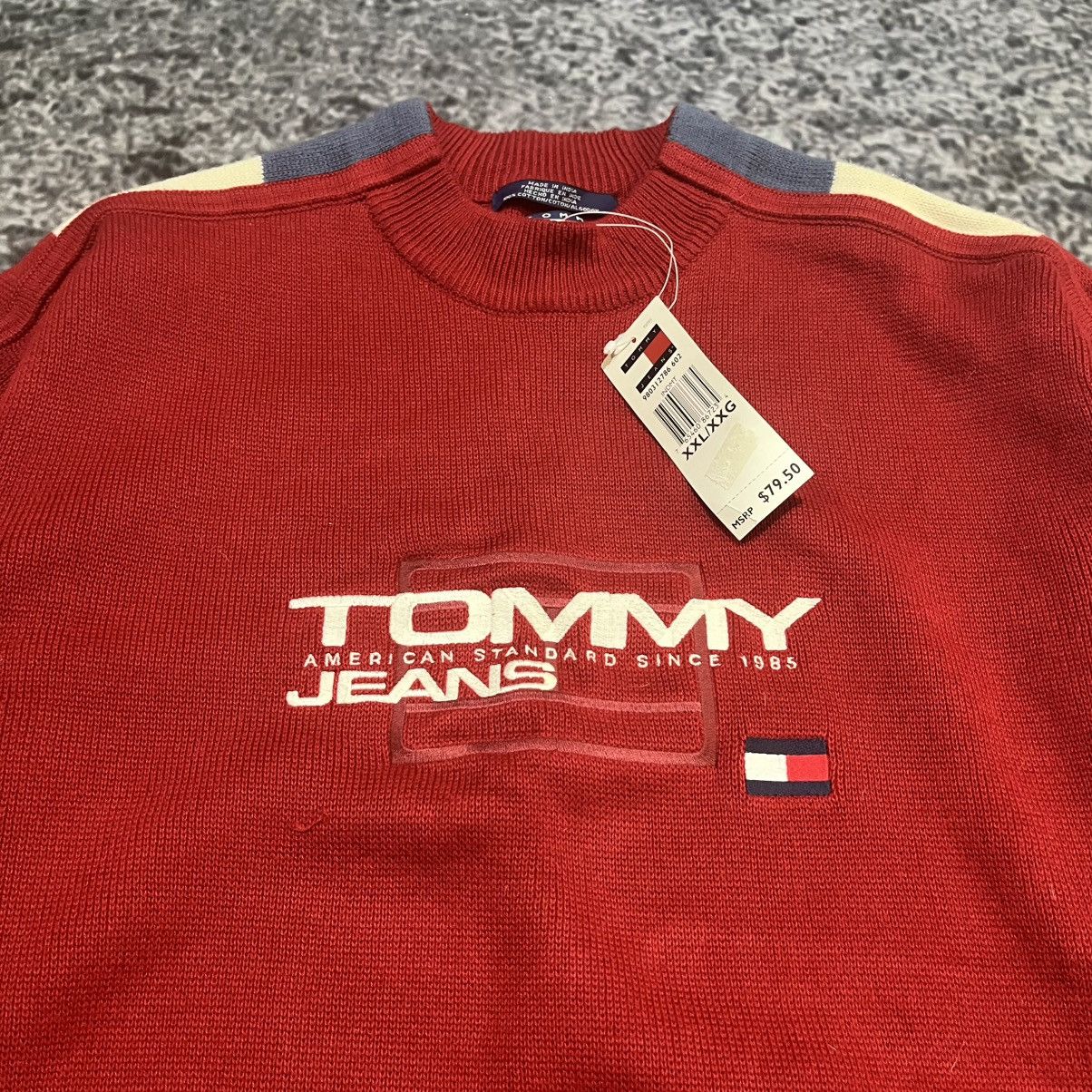 Tommy Hilfiger Vintage Tommy Hilfiger Jeans Embroidered Logo 2000s Sweater Size US XXL / EU 58 / 5 - 4 Thumbnail