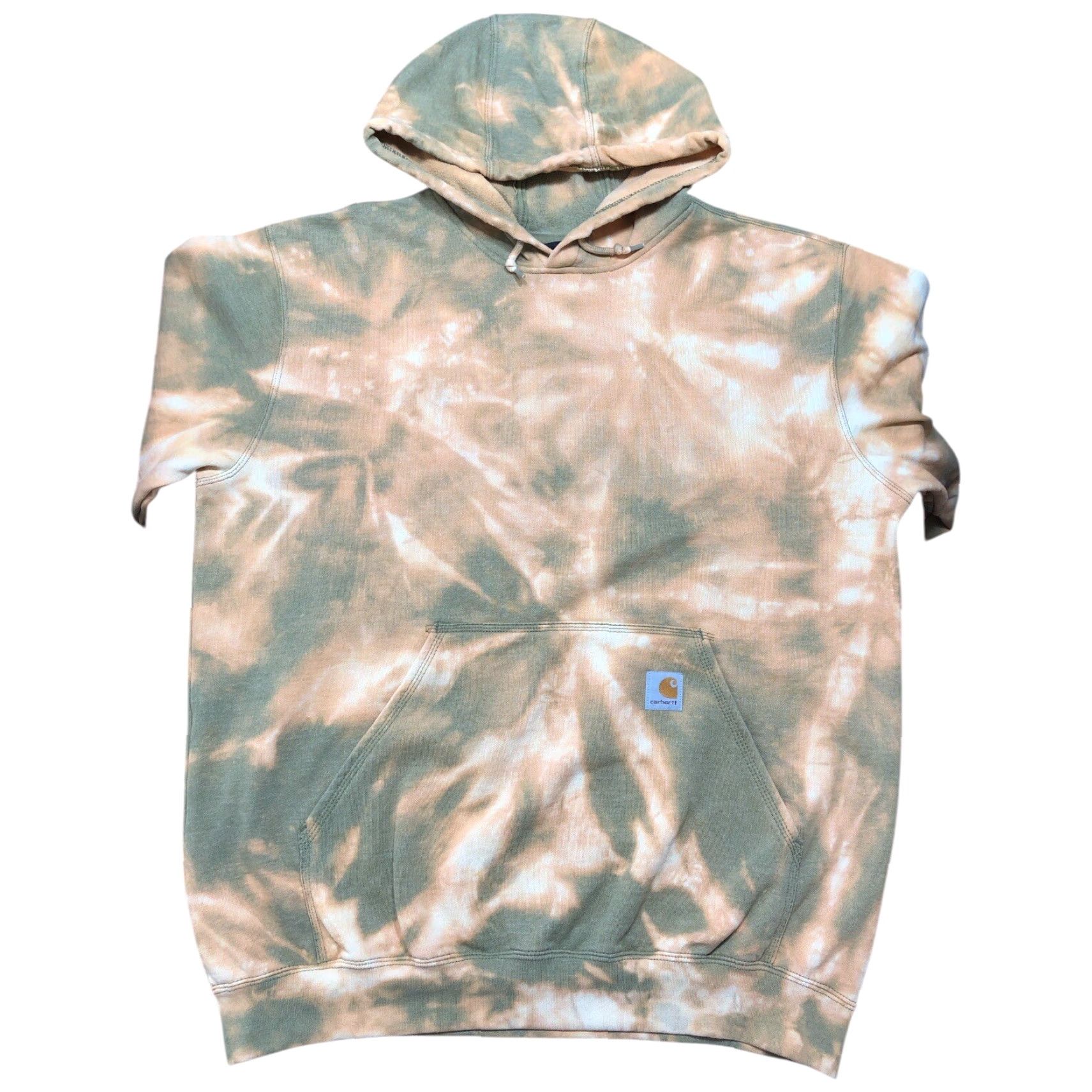 Carhartt Carhartt Hoodie Mens L Green Tie Dye Acid Wash Relaxed Fit Pullover 90s Classic Outdoor Knitted Cotton Blend Polyester Sweatshirt Size US L / EU 52-54 / 3 - 2 Thumbnail