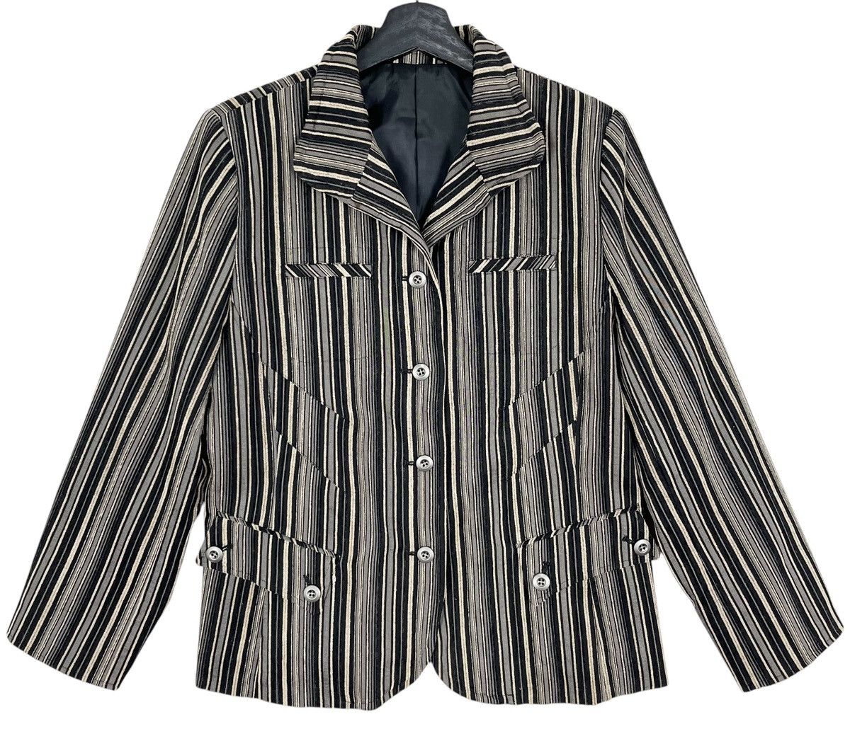 Designer × Japanese Brand Japanese Brand Noa-Ge Sophisticated Stripes Blazer Jacket Size L / US 10 / IT 46 - 1 Thumbnail