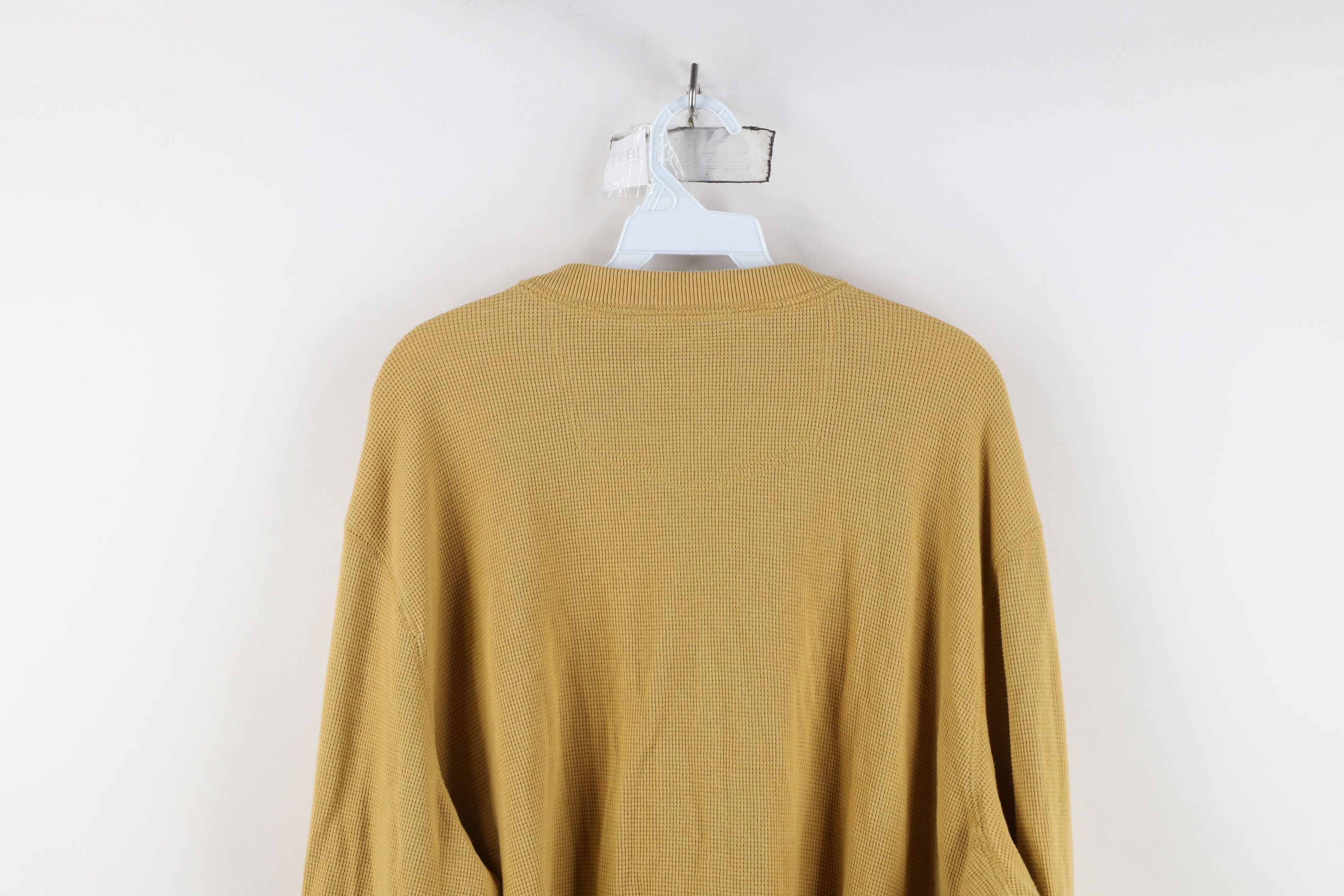 Eddie Bauer Vintage Eddie Bauer Waffle Knit Henley T-Shirt Yellow Size US XXL / EU 58 / 5 - 9 Thumbnail