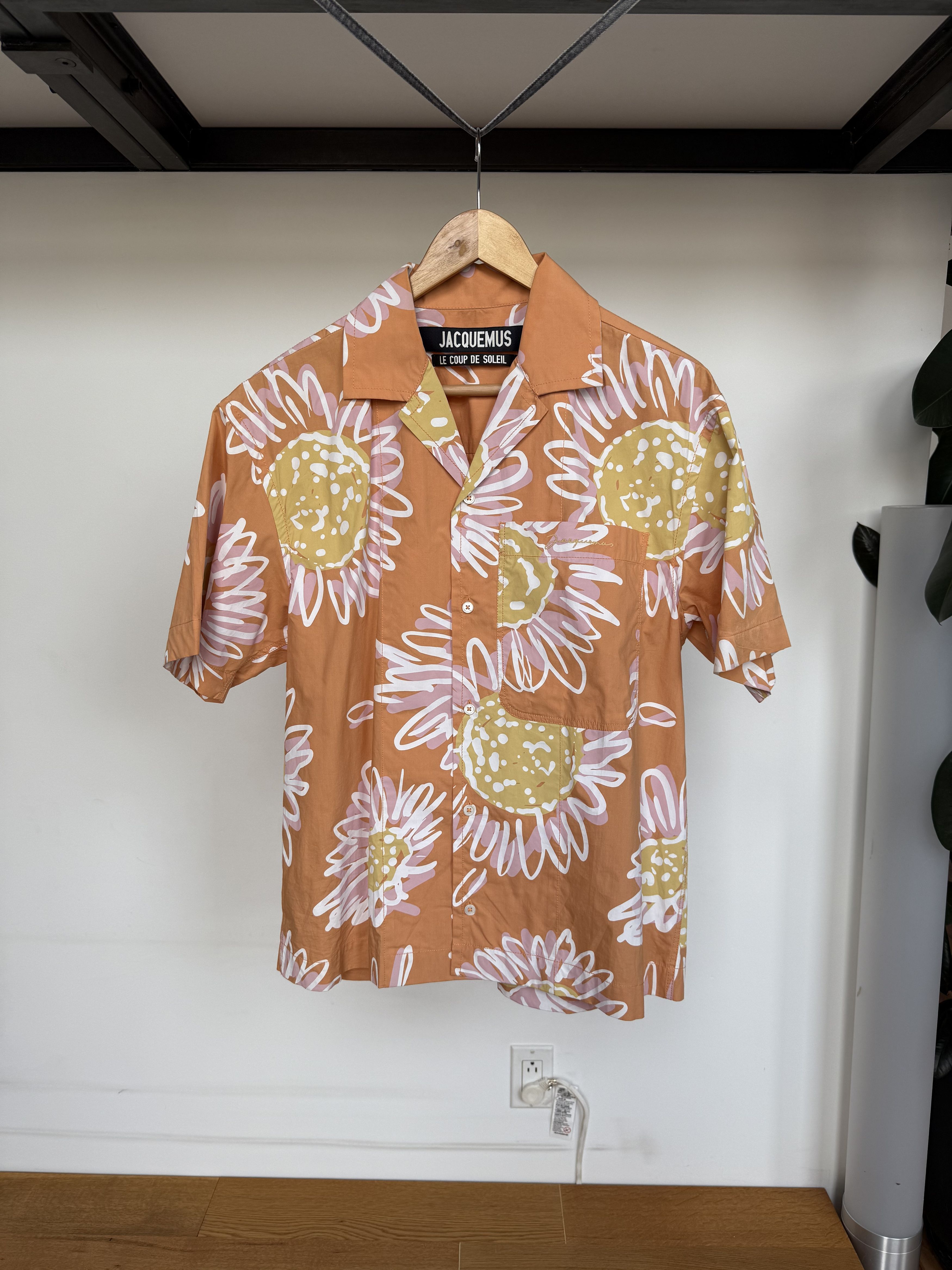 Jacquemus Jean Flower Print Shirt Orange Size US S / EU 44-46 / 1 - 1 Thumbnail
