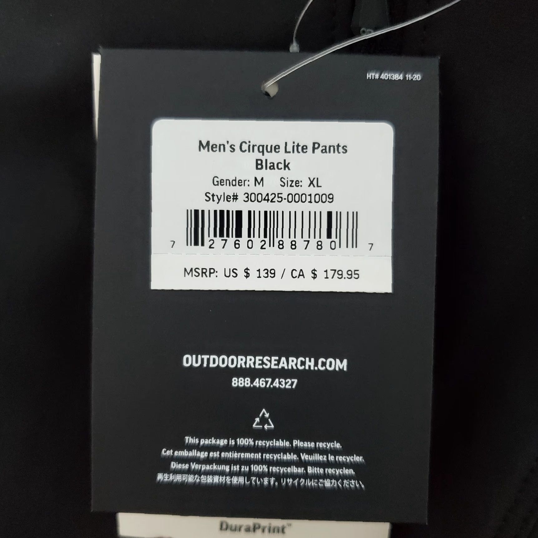 Outdoor Research VINTAGE Outdoor Research Cirque Lite Pants Men XL Black Stretch Adj Belt Hiking Climbing Size US 36 / EU 52 - 3 Thumbnail