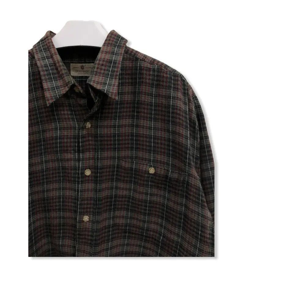 Flannel × Vintage Vintage Deep Basic Plaid Tartan Flannel Shirt 👕 Size US M / EU 48-50 / 2 - 2 Thumbnail