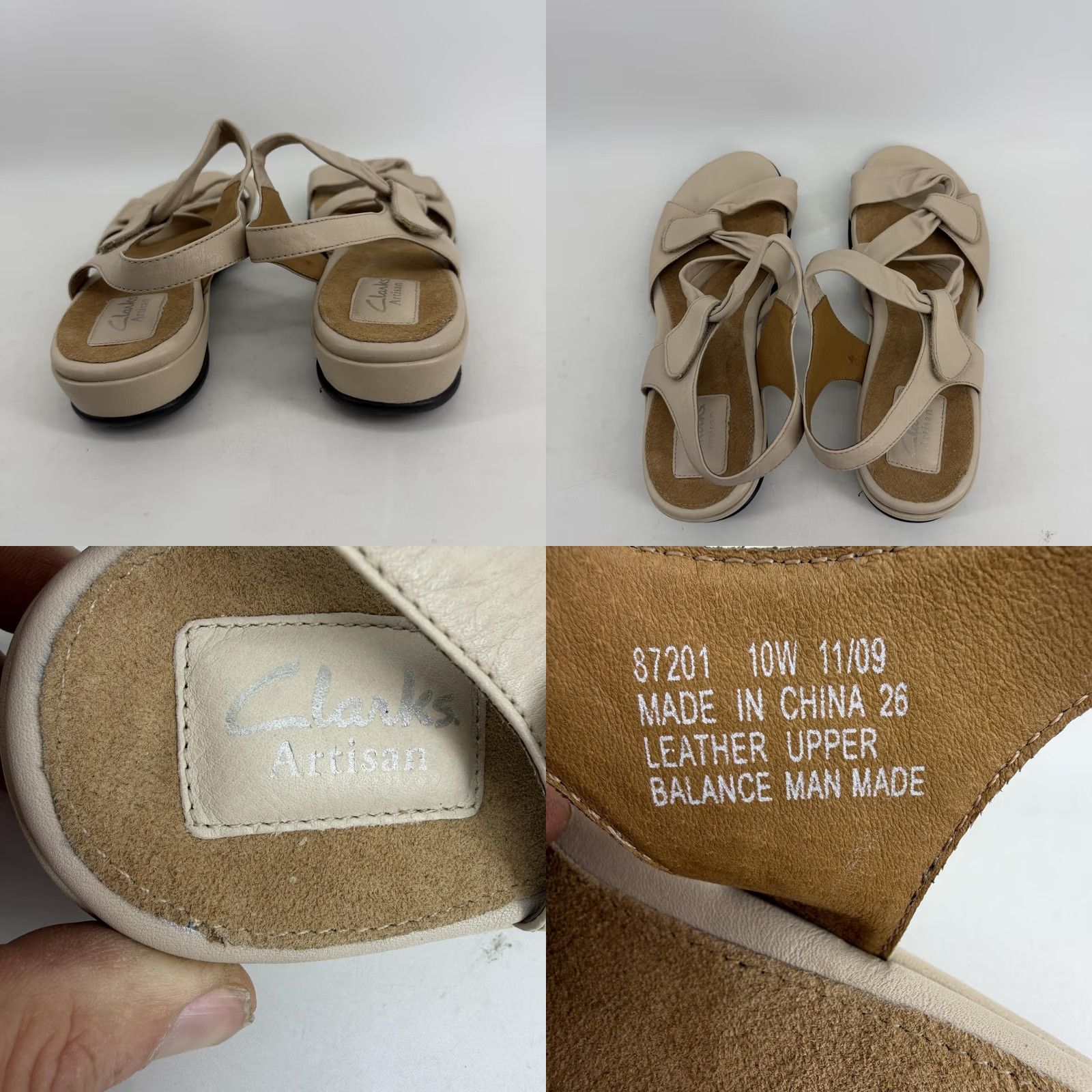 Clarks Clarks Artisan Sandals Womens Size 10W Beige Slingback Knot Wedge Comfort 87201 Size US 10 / IT 40 - 8 Thumbnail