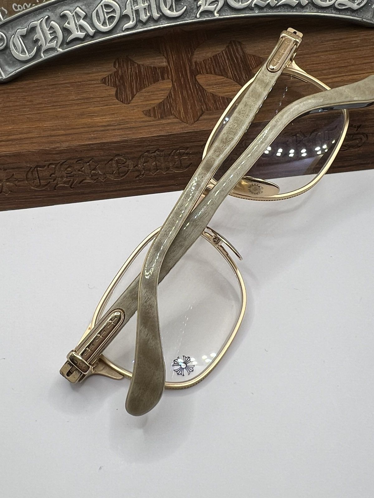 Pre-owned Chrome Hearts Grail Gitenhed Glasses In Grey | ModeSens