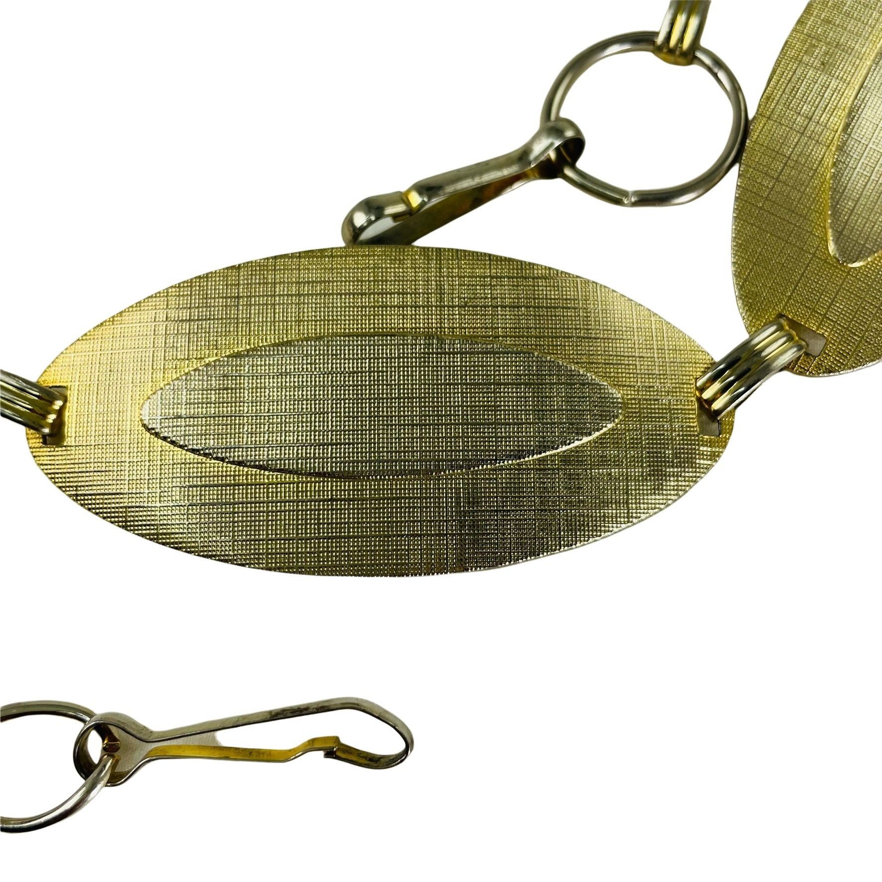 Other Vintage Chain Belly Band Belt Necklace Gold Tone Metal Oval Size ONE SIZE - 3 Thumbnail