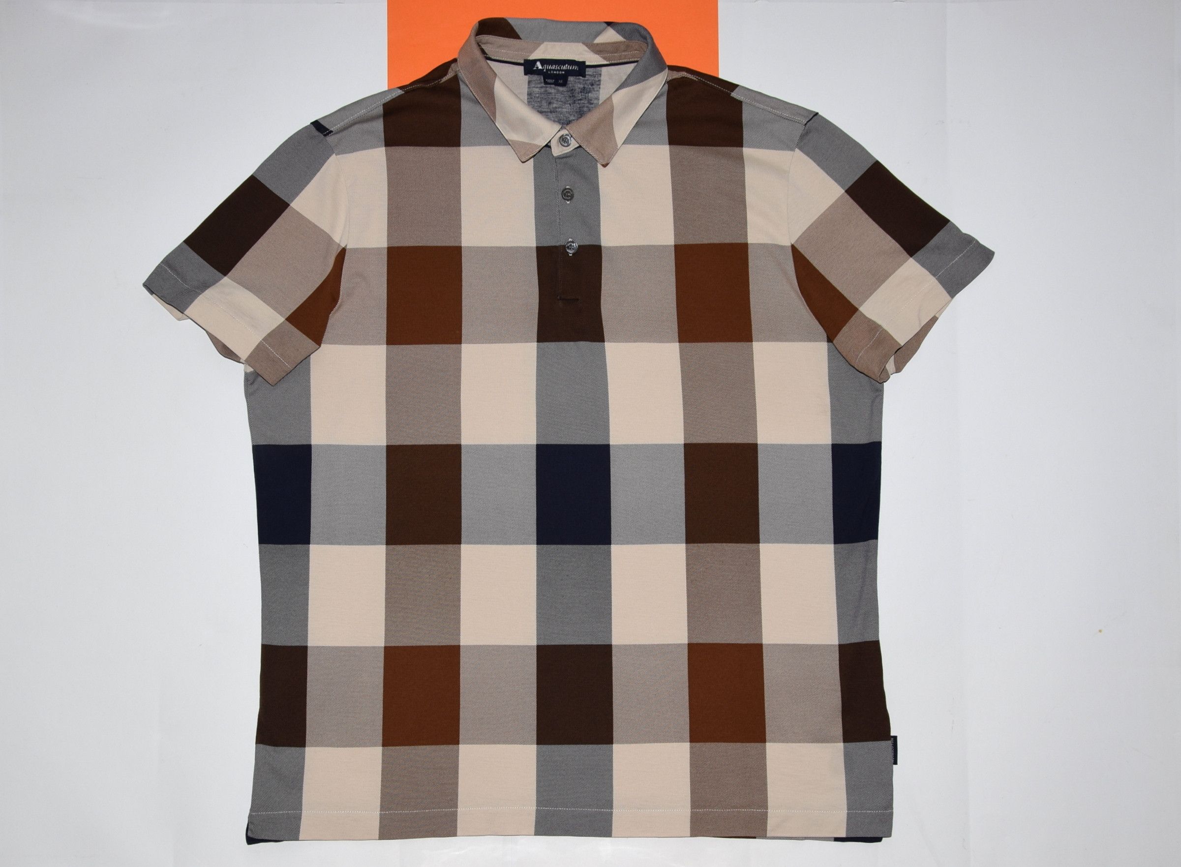 Aquascutum AQUASCUTUM POLO SHIRT GIANT CHECK CLASSIC TARTAN ACTUAL L Grailed