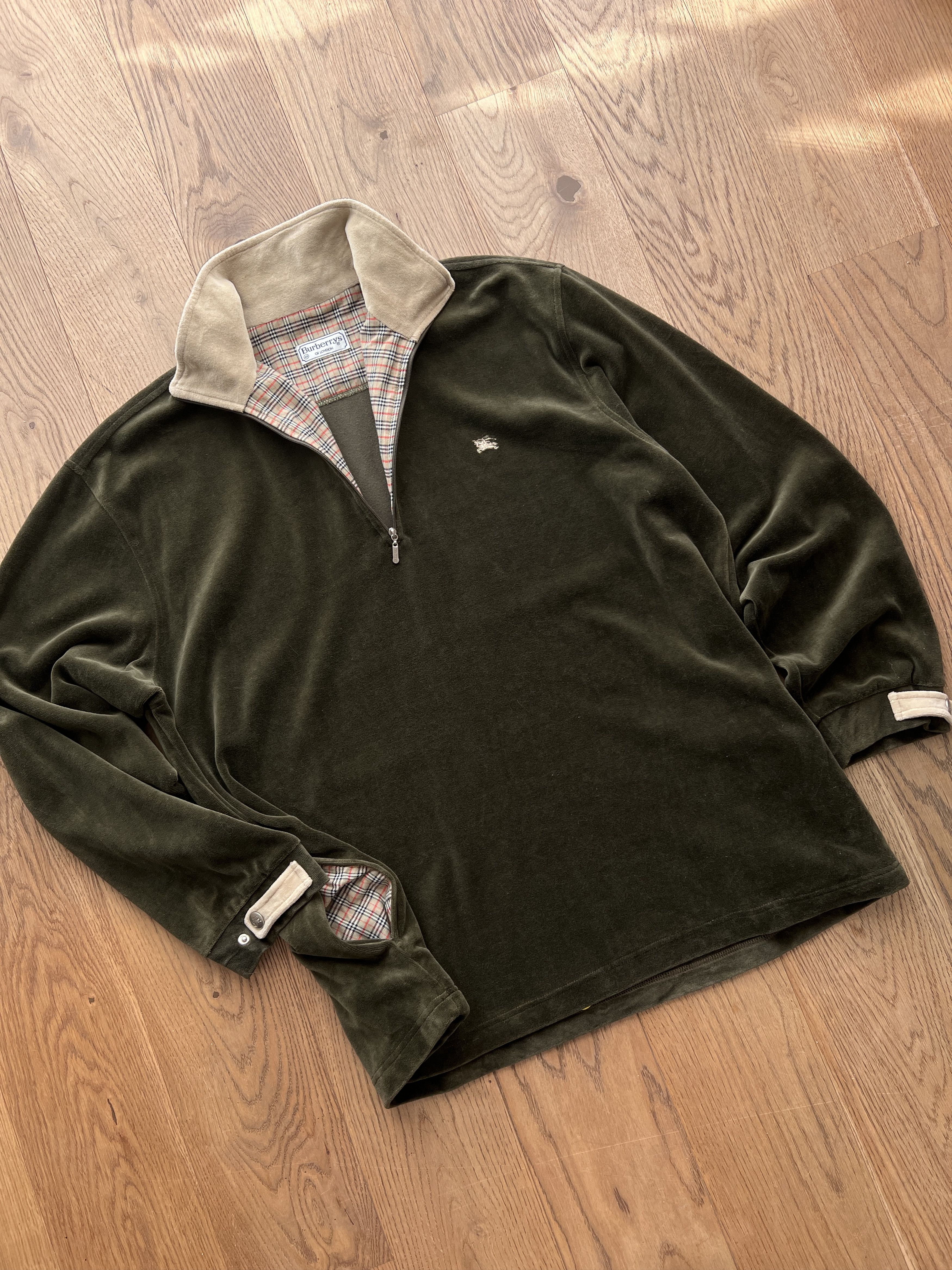 RARE Burberrys vintage half zip sweatshirt jacket old money