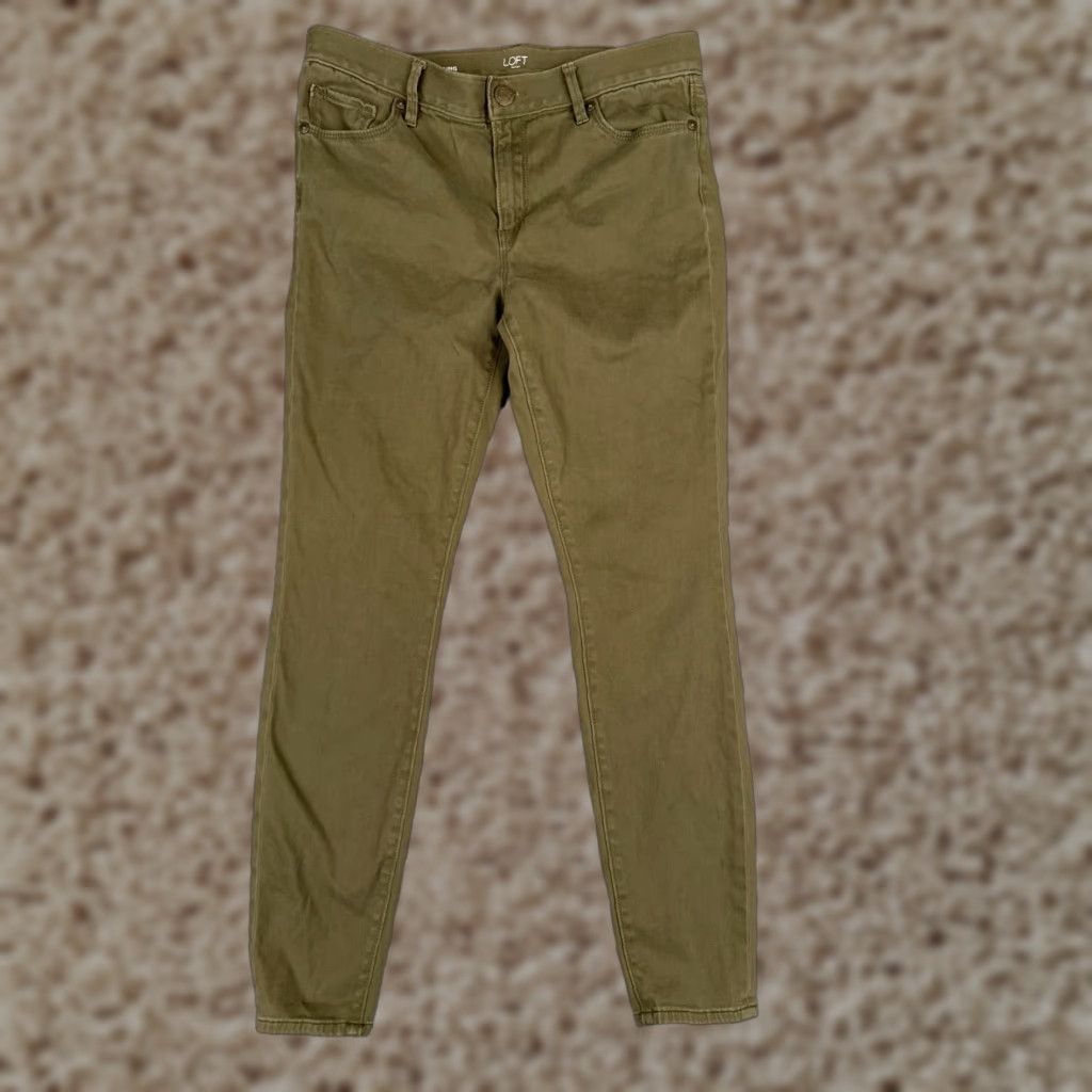Loft Ann Taylor LOFT Jeans Womens 4P Green Denim Jegging Tapered Brushed Finish 30x26 Size 27" / US 4 / IT 40 - 1 Thumbnail
