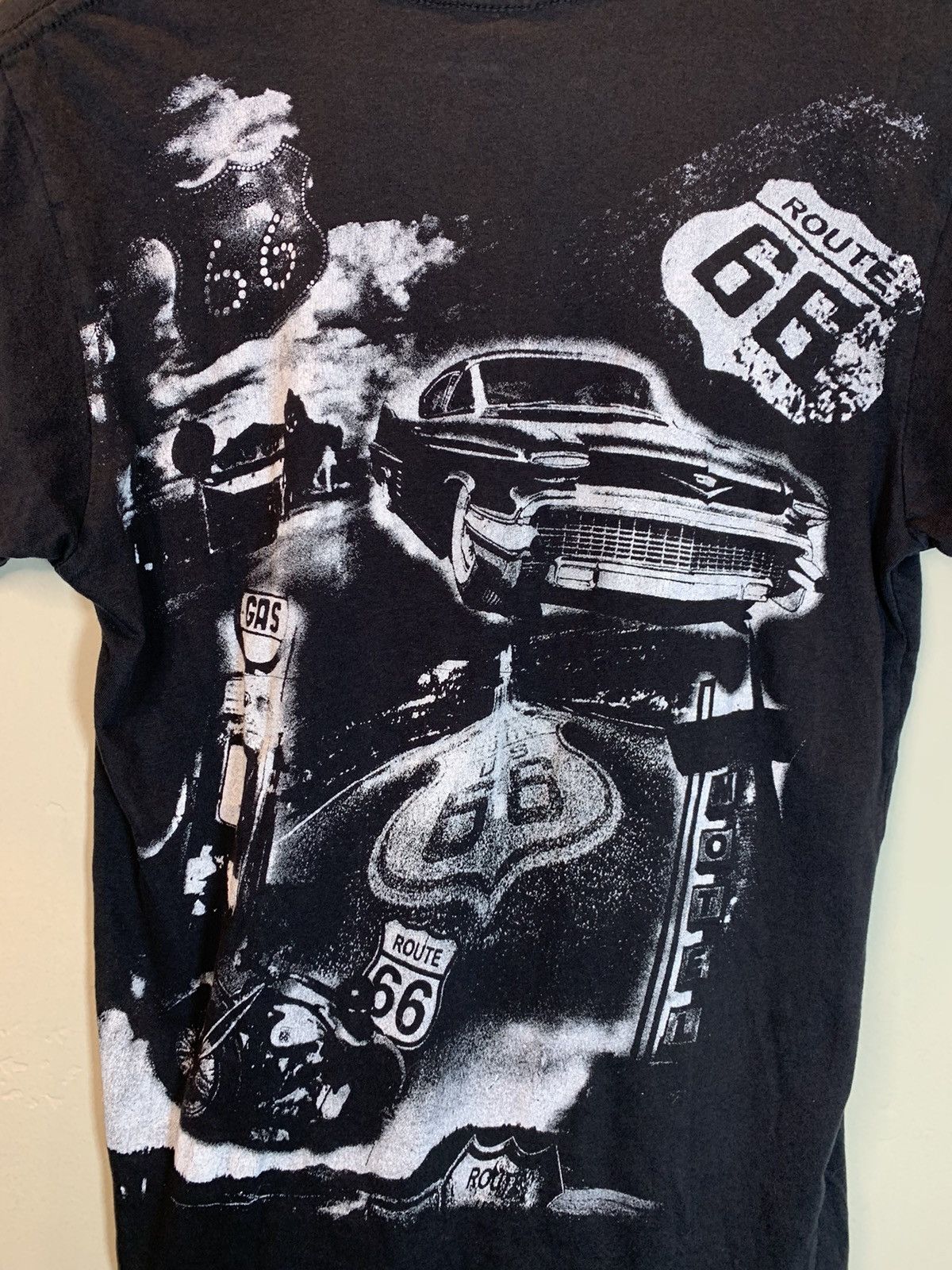 Vintage *RARE* Vintage Route 66 Noir Art AOP All Over Print T-Shirt Size US S / EU 44-46 / 1 - 4 Thumbnail