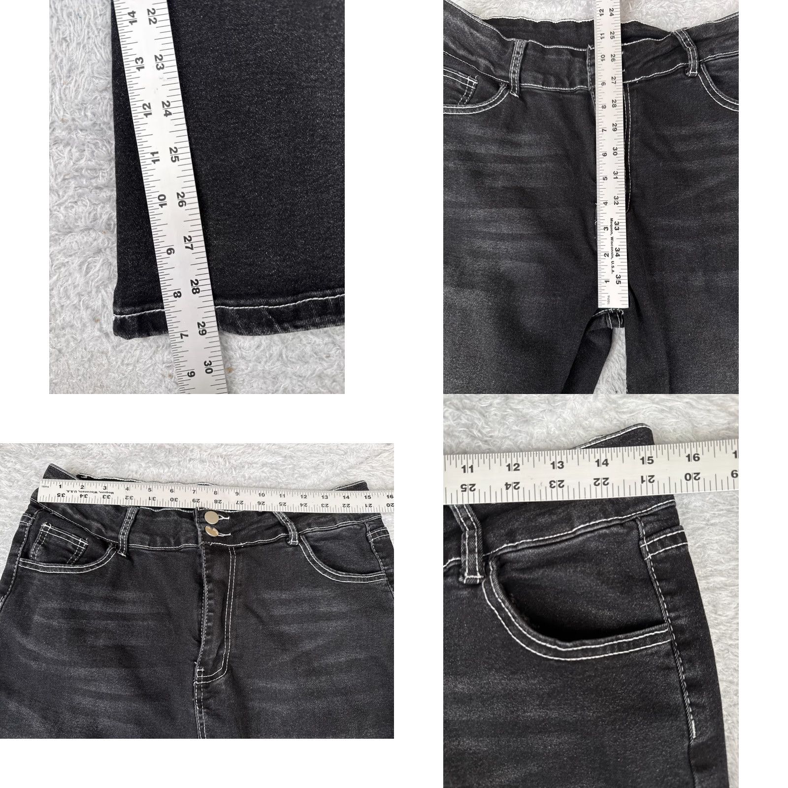 Vintage Vintage Black Denim Bootcut Jeans Women 30 Light Wash High Rise Flared Cotton Blend Size 30" / US 8 / IT 44 - 8 Thumbnail