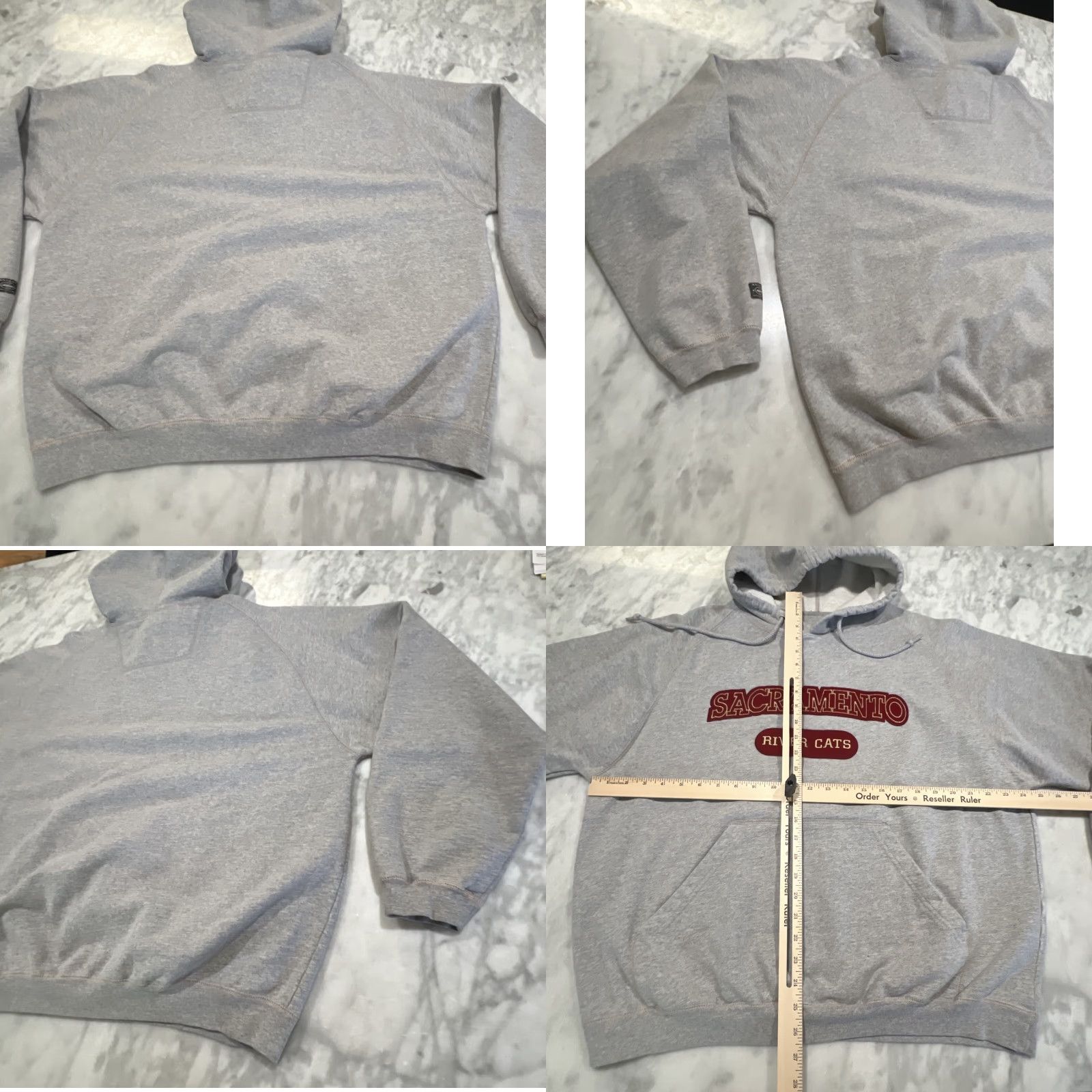 MLB Antigua Sacramento River Cats Sweatshirt Hoodie Men’s L Grey Pocket Baseball Pullover Size US L / EU 52-54 / 3 - 8 Thumbnail
