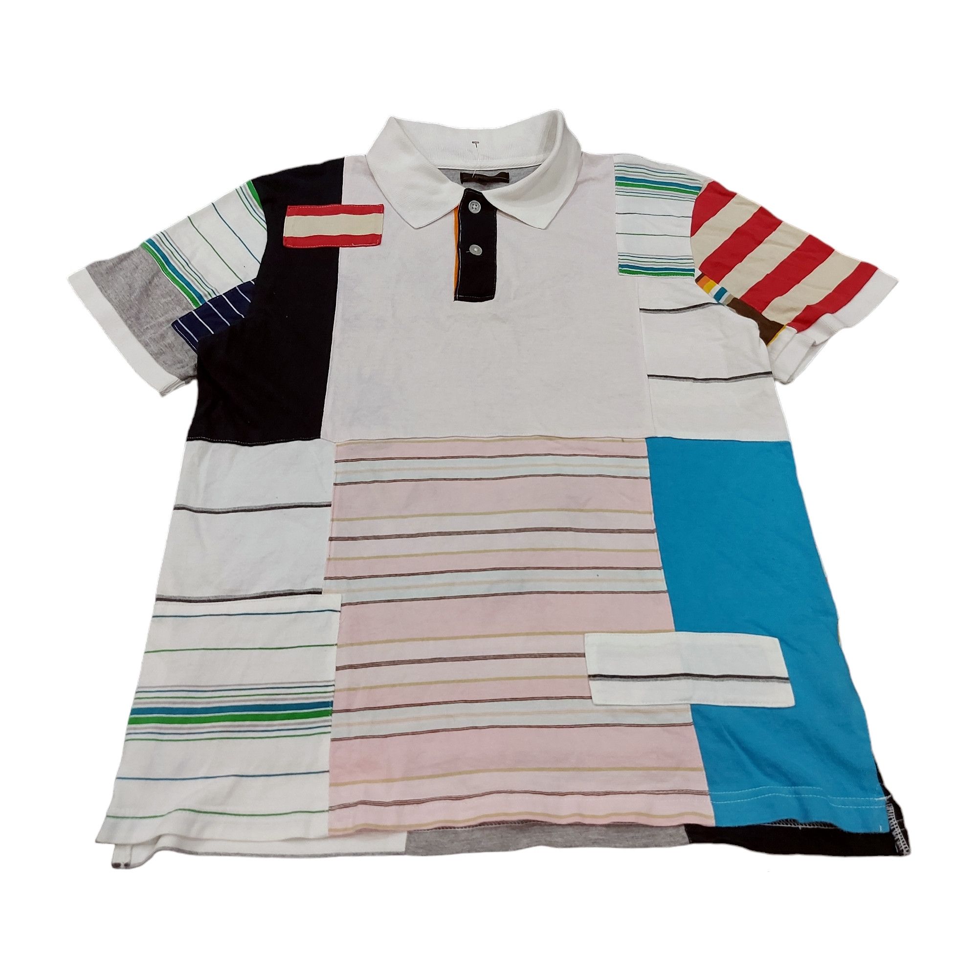 Japanese Brand Rare! Browny Japanese Brand Patchwork Polo Size US M / EU 48-50 / 2 - 3 Thumbnail