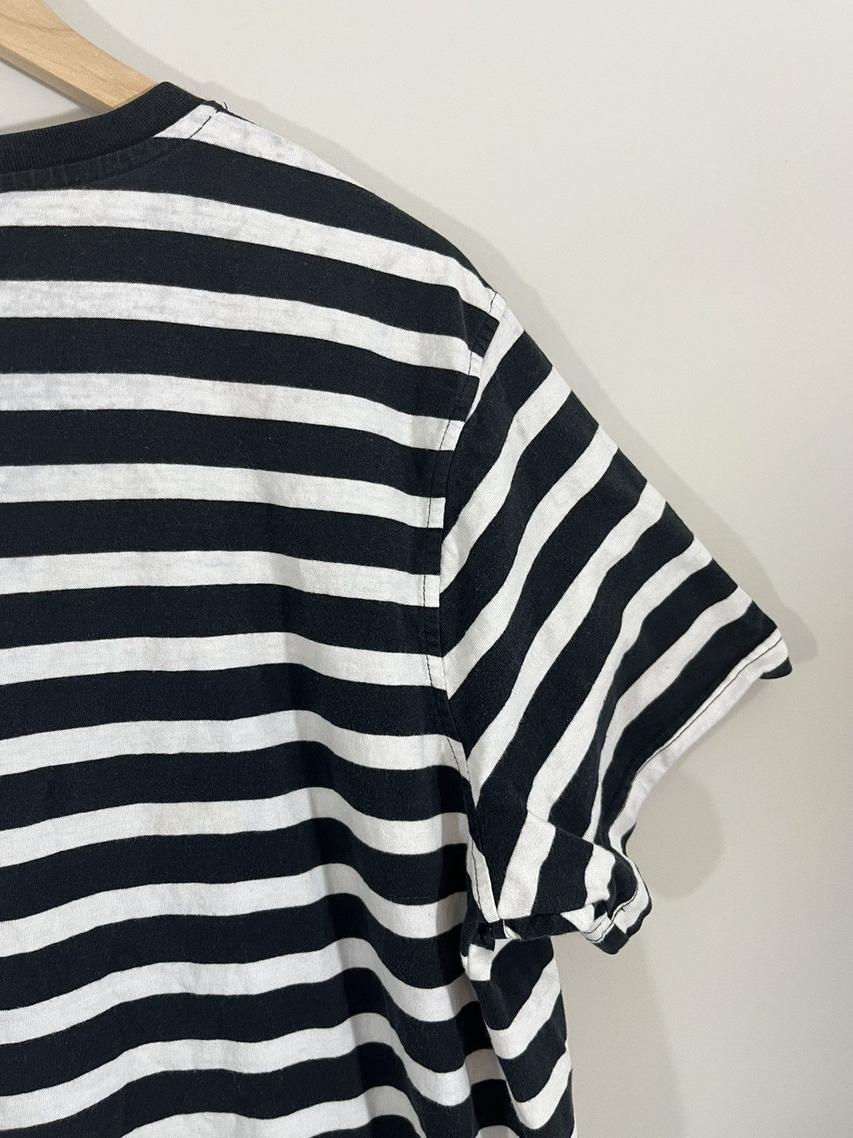 Vintage Basic Blank Prisoner Stripe V Neck Y2K Tee Size US XL / EU 56 / 4 - 9 Thumbnail