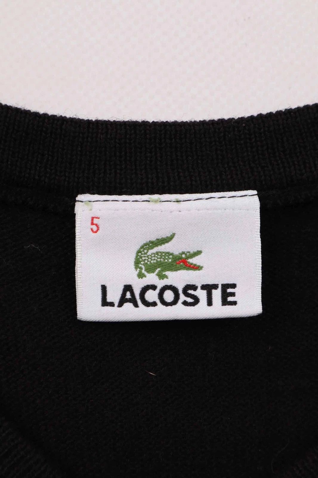 Lacoste Lacoste V-Neck Pure New Wool Black Knit Sweater Size US XL / EU 56 / 4 - 2 Thumbnail