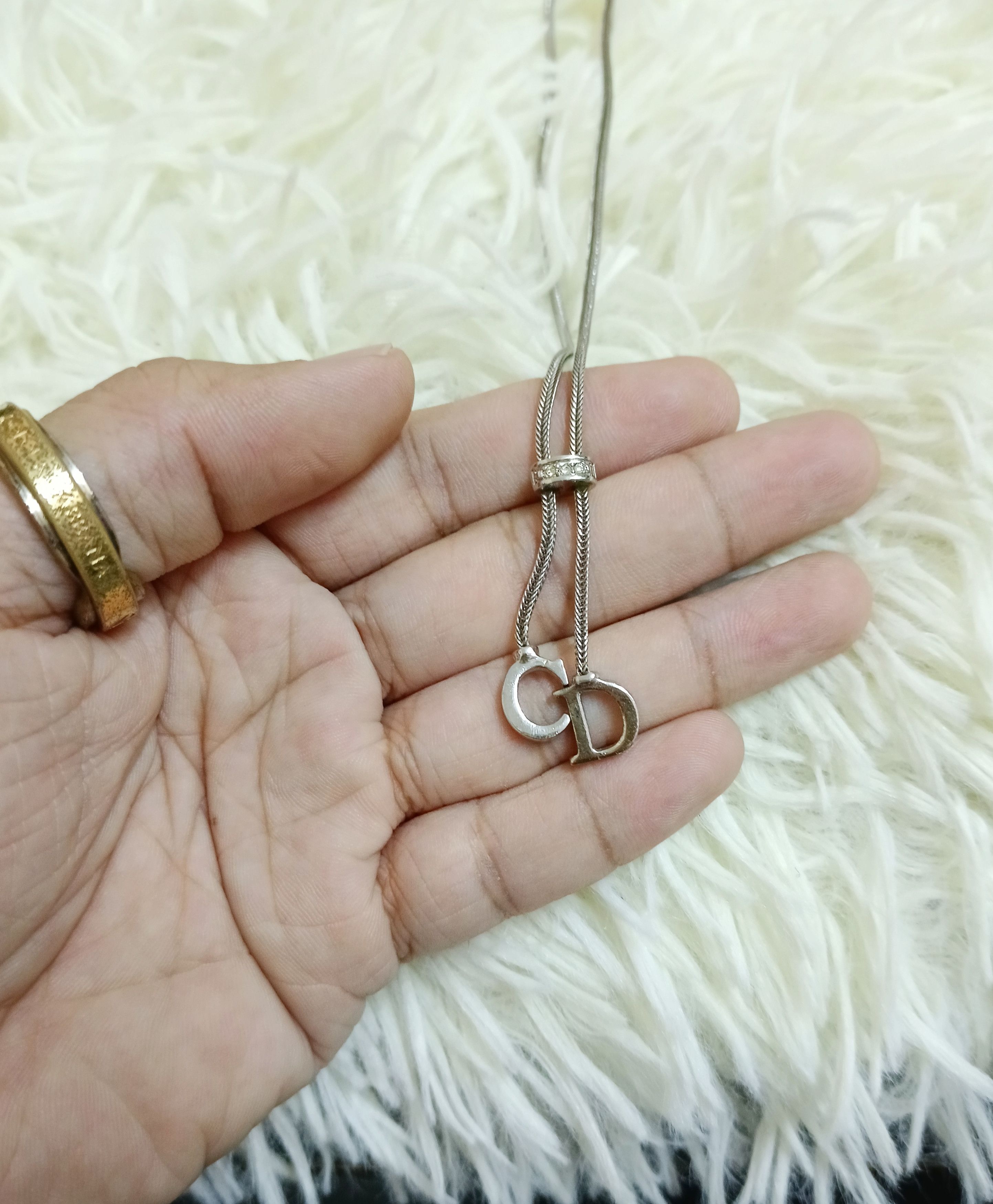 Dior Dior CD Charm Pendant Silver Tone Necklace Size ONE SIZE - 6 Thumbnail