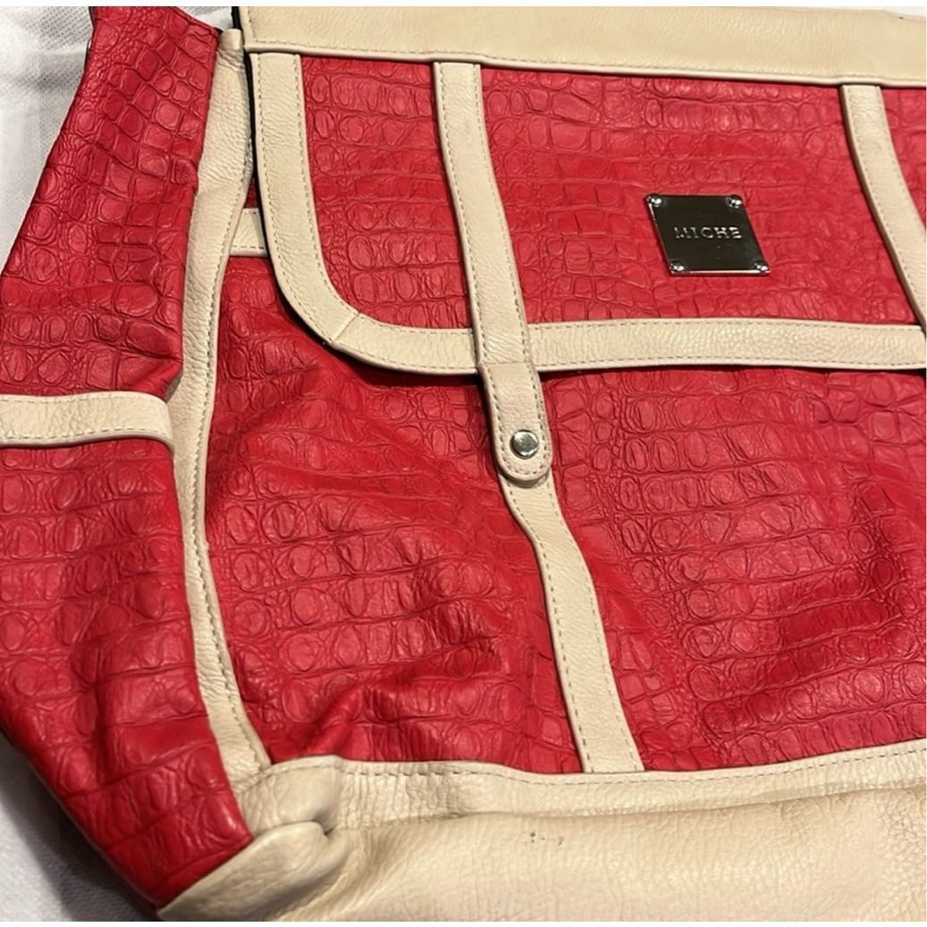 Other Miche Kaitlyn Red Tan Trim Crocodile Embossed Demi Shell Han Size ONE SIZE - 2 Thumbnail