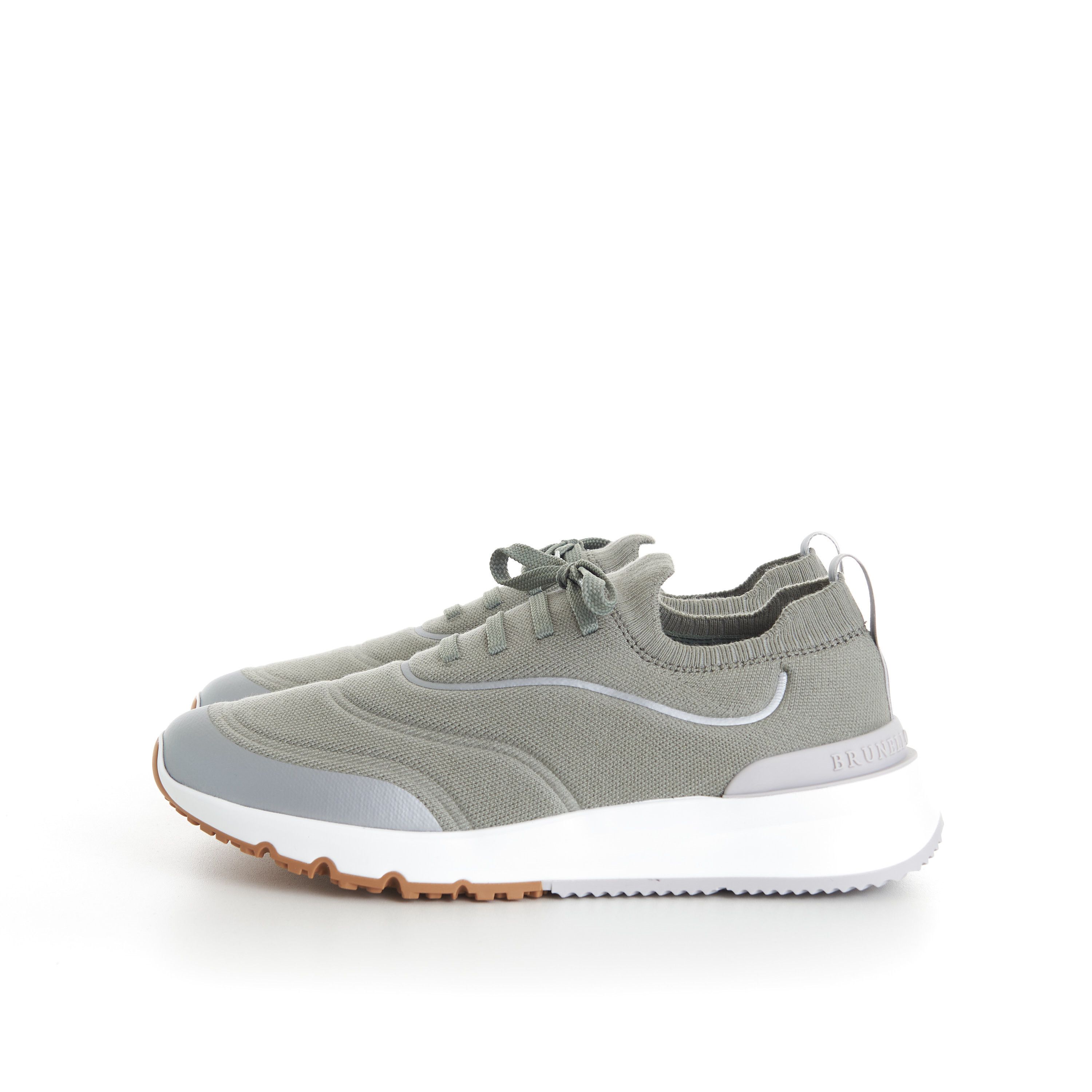 Brunello Cucinelli Techno Cotton Knit Runners With Heat-Bonded Details Size US 6 / EU 39 - 4 Thumbnail
