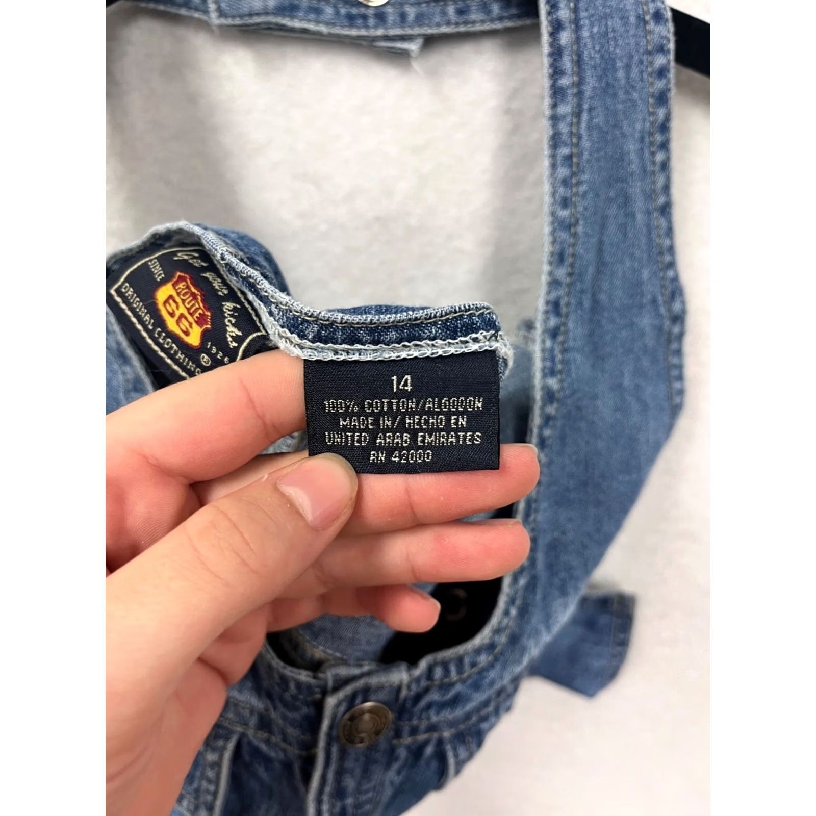 Route 66 Route 66 Denim Halter Top Tank Size 14 Unisex Adults Blue Cotton Denim 100% Button-front Pockets Halter Neck Adjustable Snap Closure Like New Size XL / US 12-14 / IT 48-50 - 4 Thumbnail